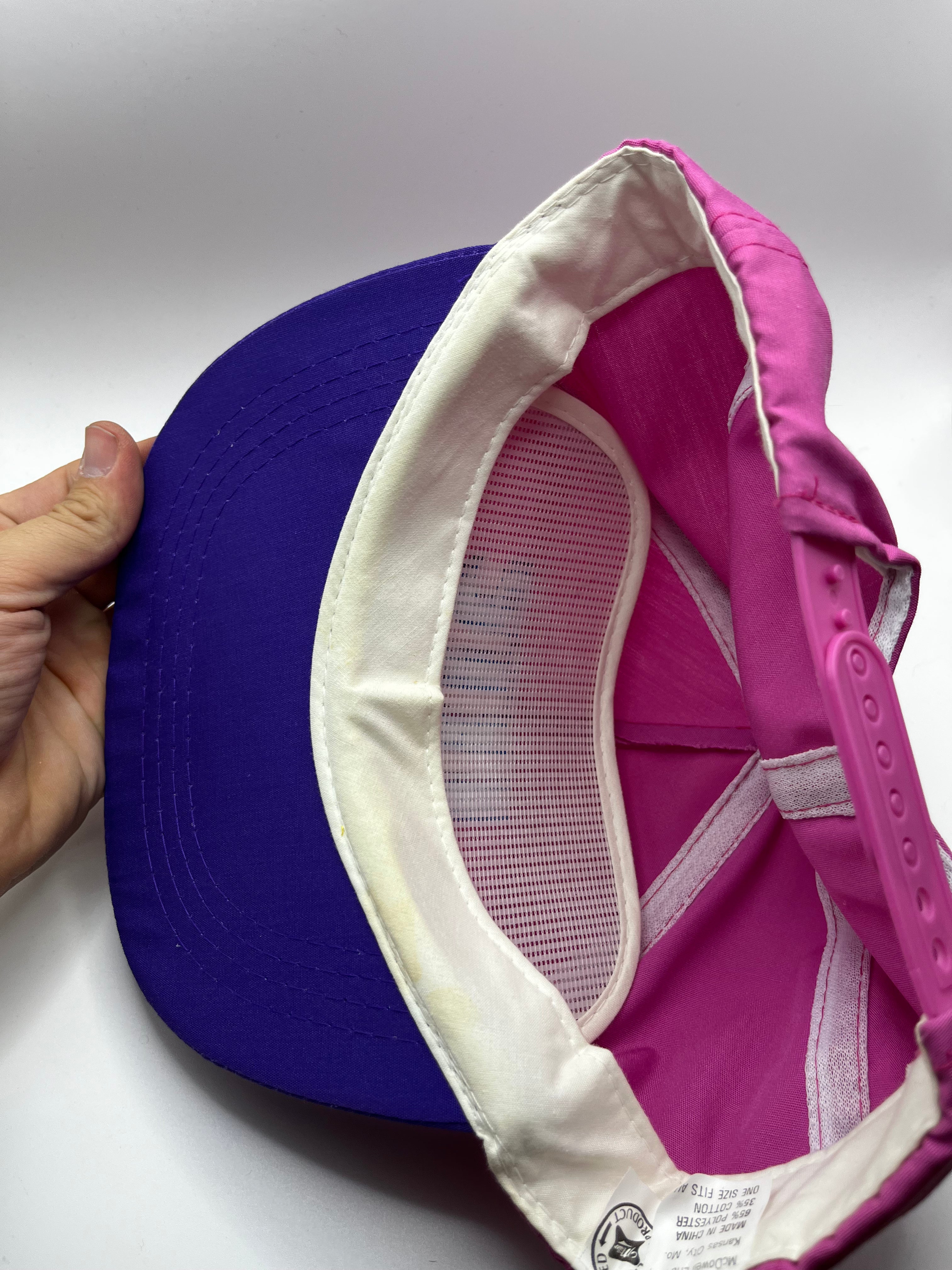 Vintage Miller Lite Beer Pink Purple 90's Cotton Snapback Hat