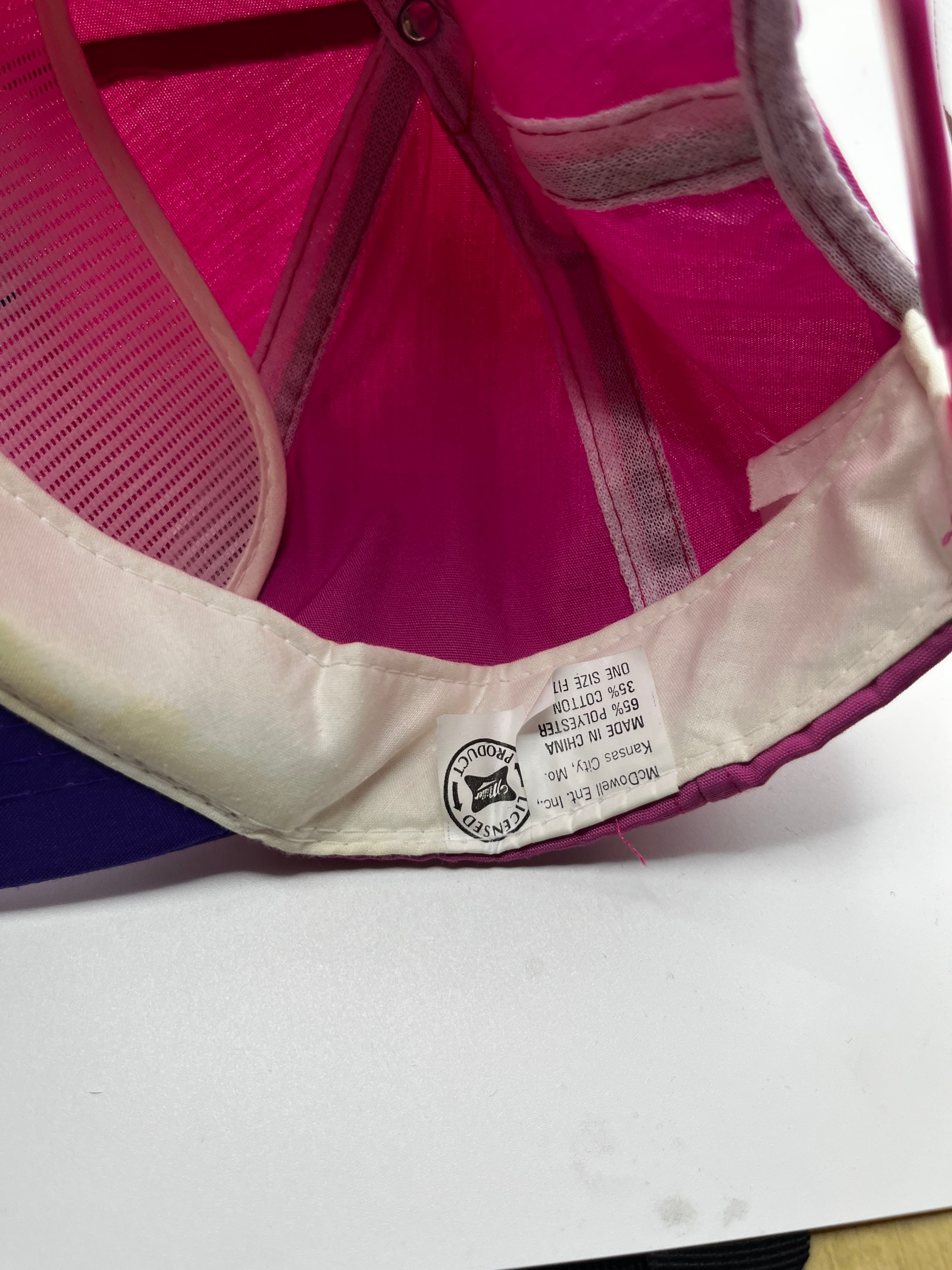 Vintage Miller Lite Beer Pink Purple 90's Cotton Snapback Hat