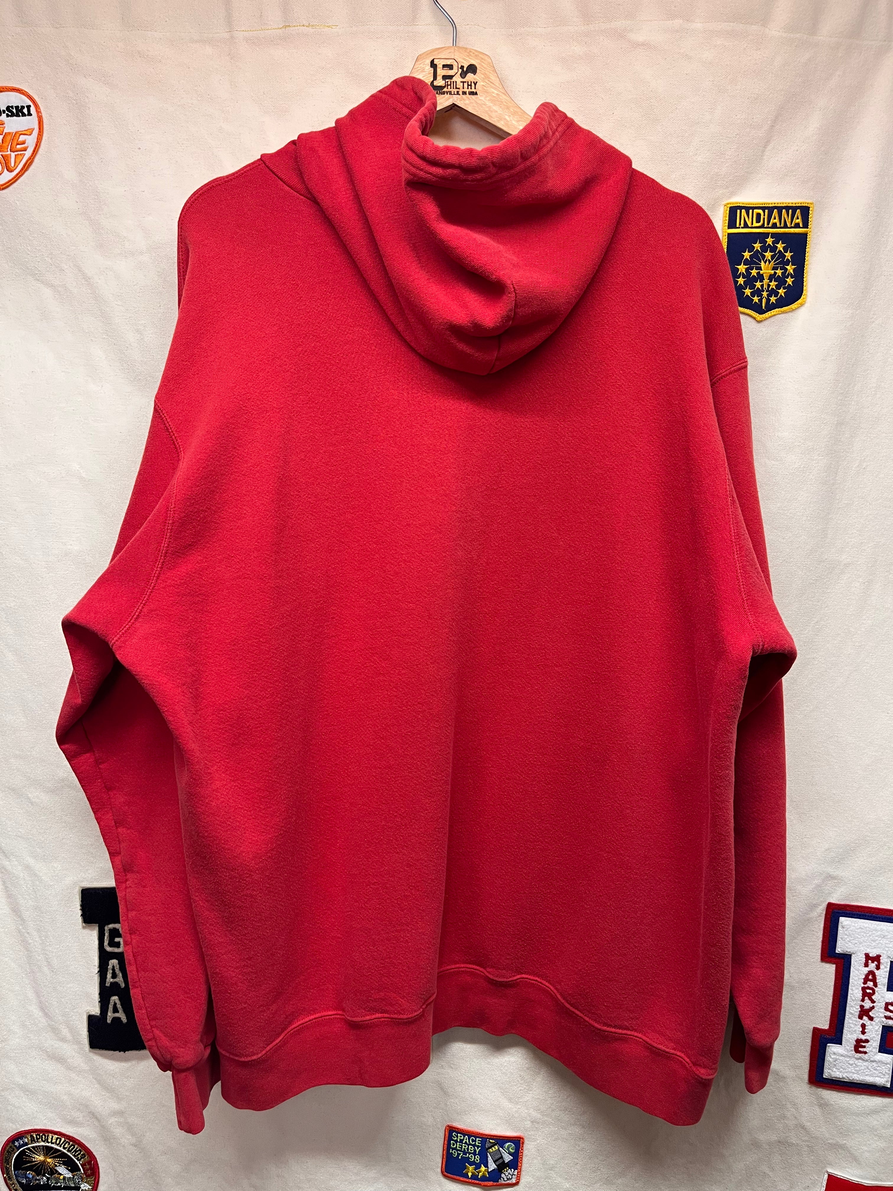 Vintage Nike Center Swoosh Y2K Mexico Red Hoodie Sweatshirt: XL