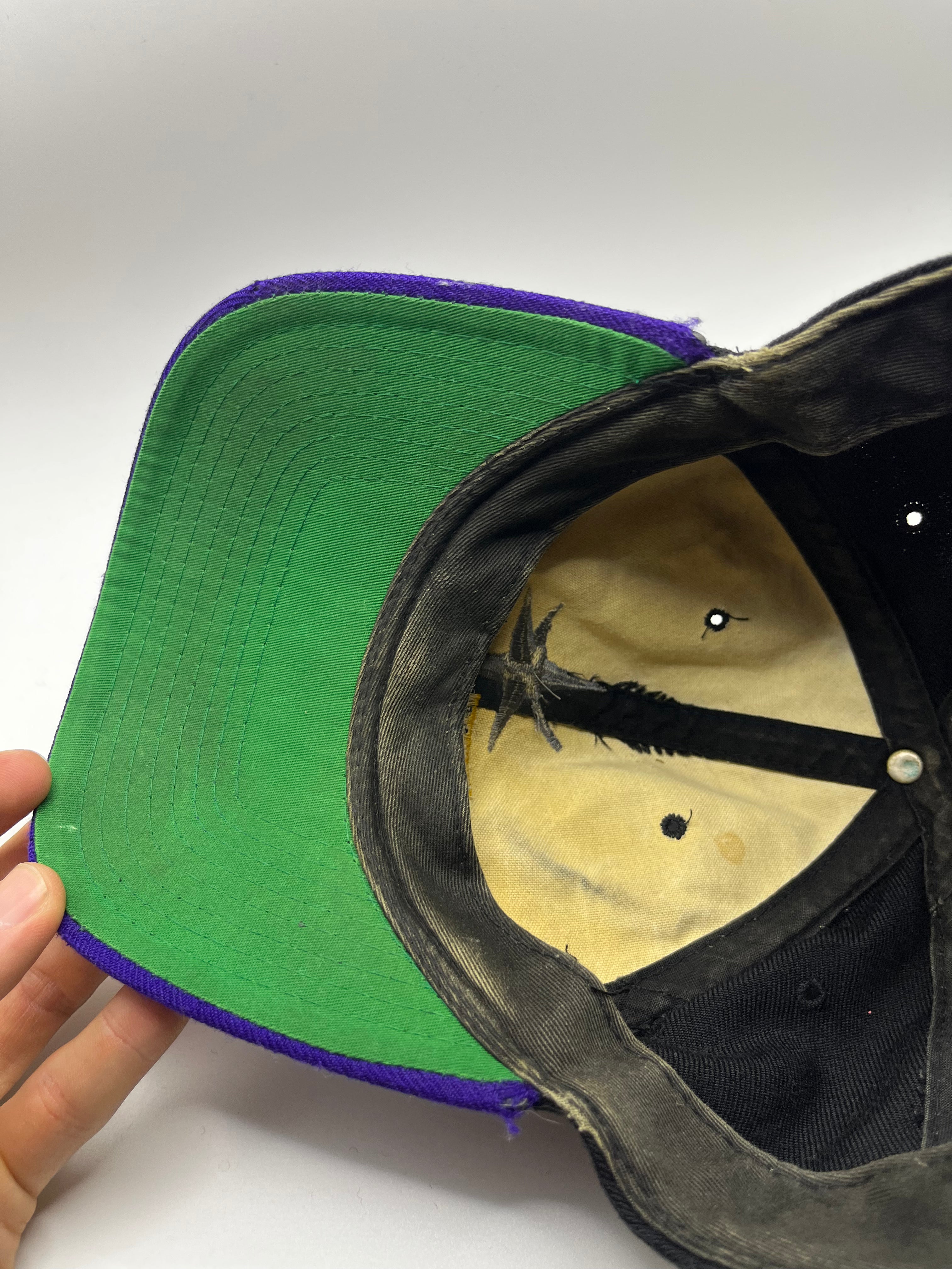 Vintage REM Automatic For The People Band 90's Distressed Black Purple Snapback Hat