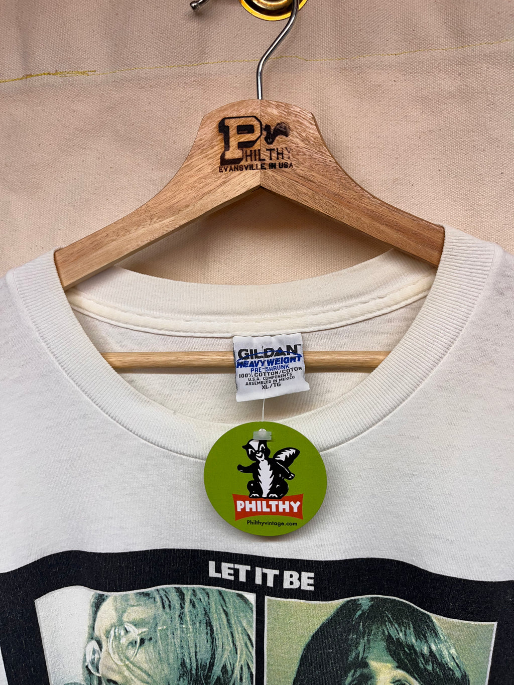 Vintage The Beatles Let It Be 1992 Promo Gildan White T-Shirt: XL