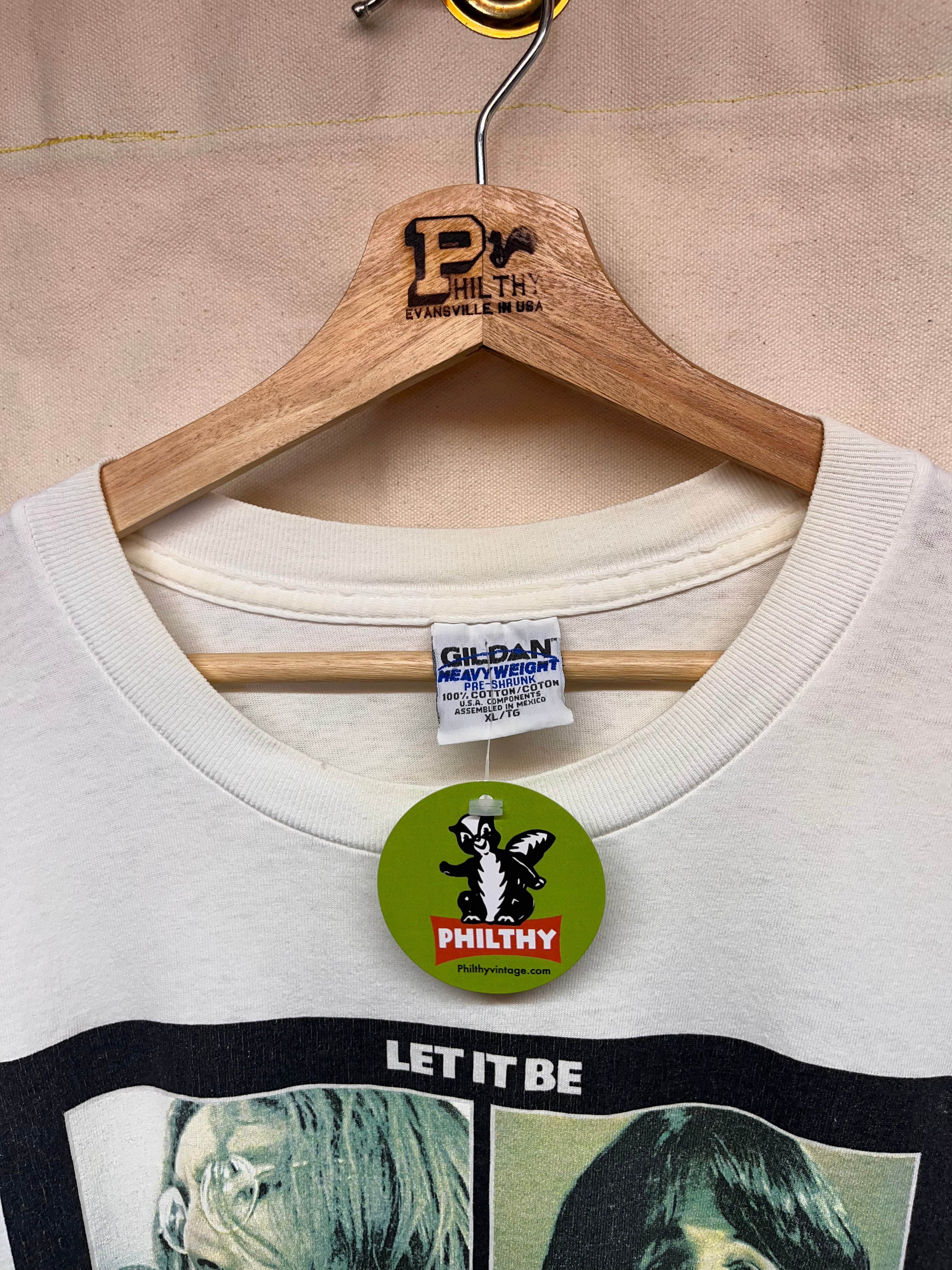 Vintage The Beatles Let It Be 1992 Promo Gildan White T-Shirt: XL