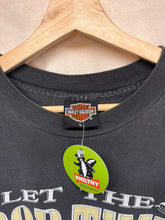 Load image into Gallery viewer, Vintage Harley Davidson Let the Good Times Roll Biker Dice Funwear Black T-Shirt: Large

