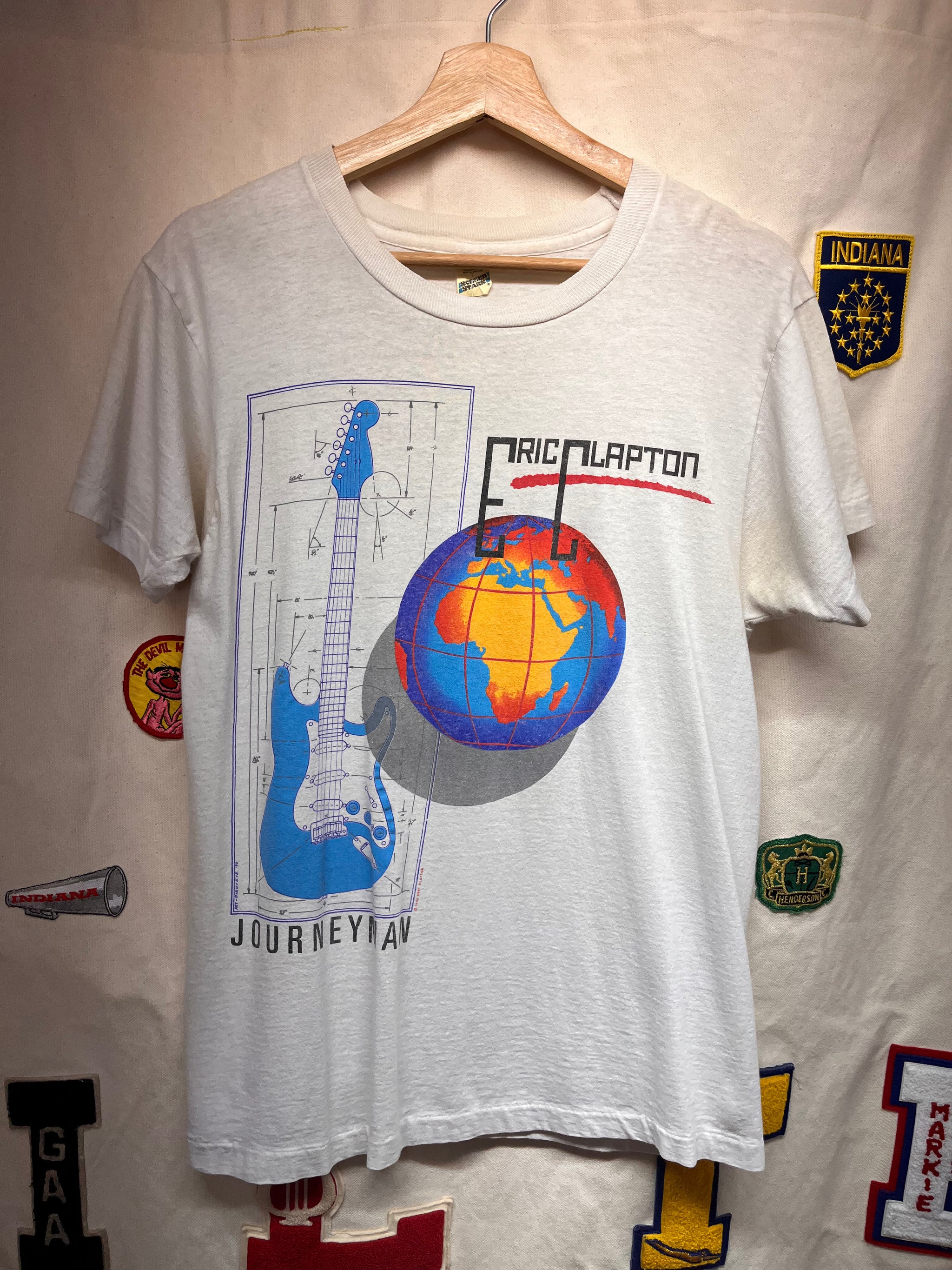 ERIC CLAPTON JOURNEYMAN TOUR 1990 Tシャツ L Vintage Eric Clapton Journeyman Tour Concert T Shirt 1990