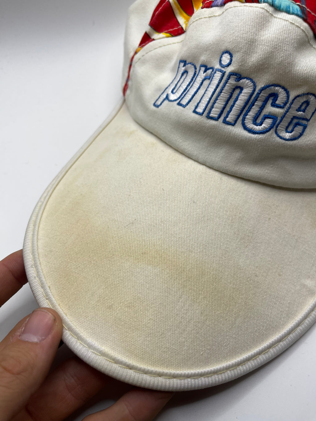 Vintage Prince Floral Longbill Tennis Sun Hat Let the Games Begin 90's