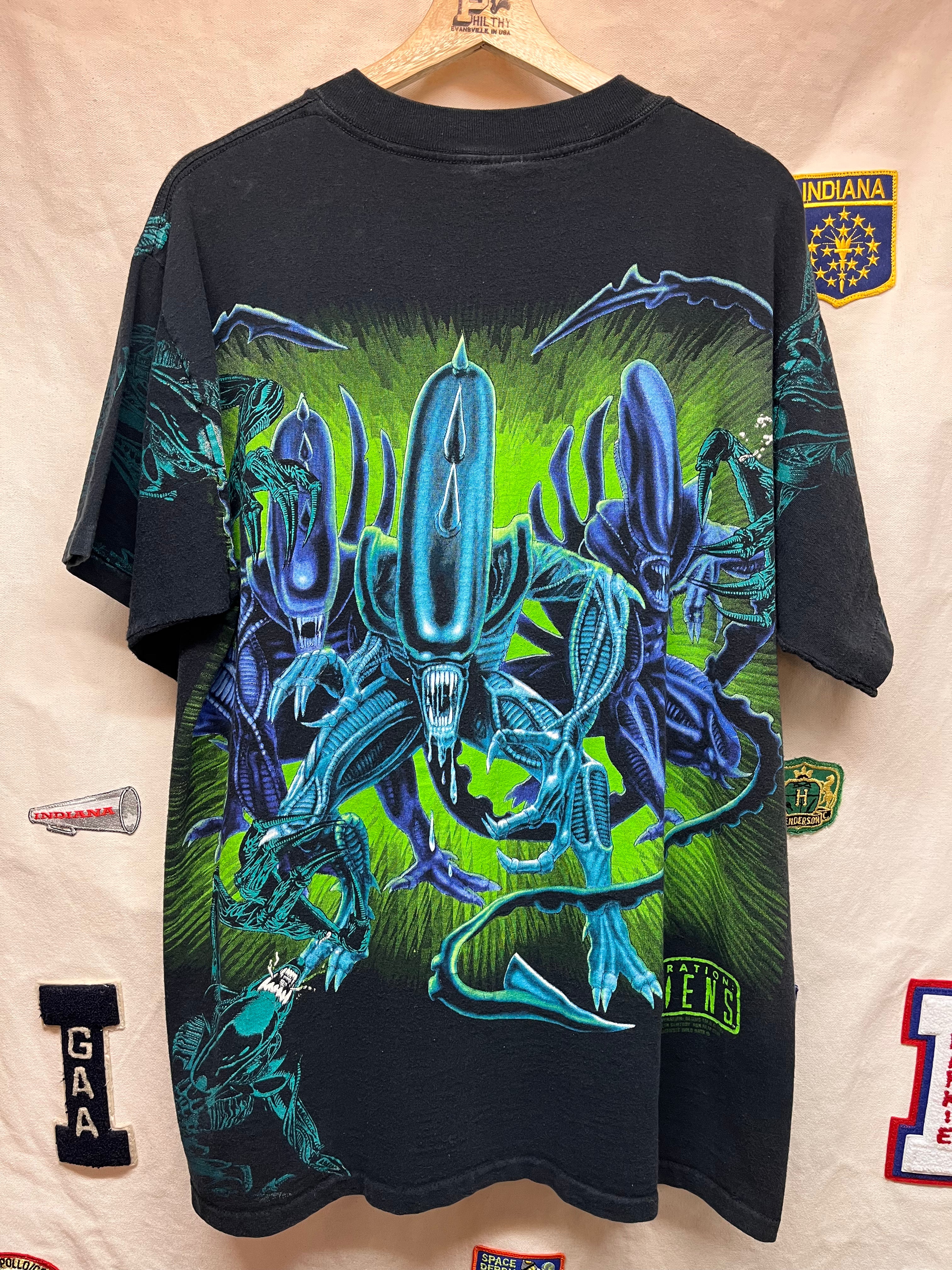 Vintage Alien Vs. Predator Operation Aliens Fox 1993 TV Show All Over Print T-Shirt: XL