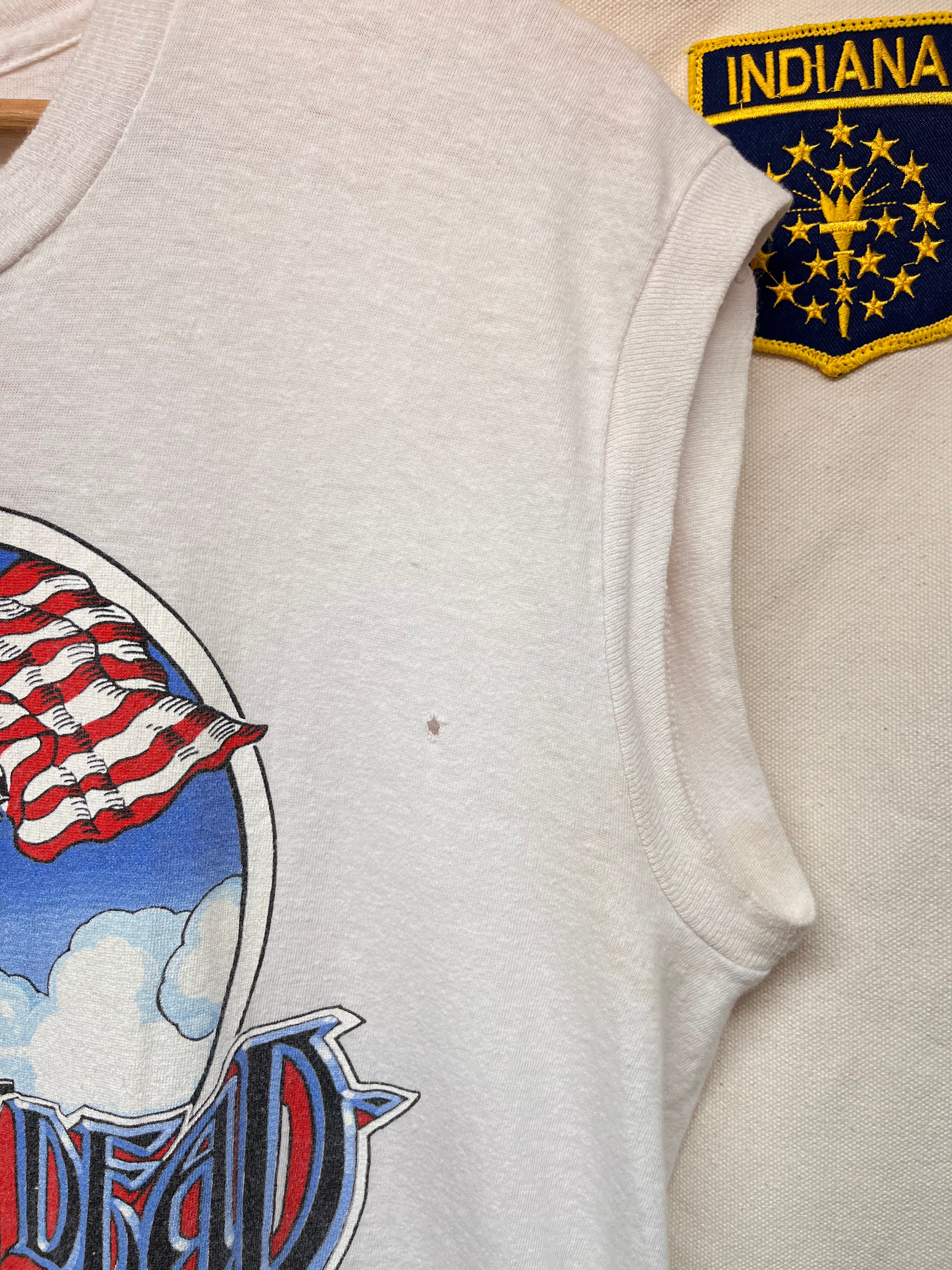 Vintage Grateful Dead Twenty Years So Far American Flag 1985 White Tank Top T-Shirt: XL