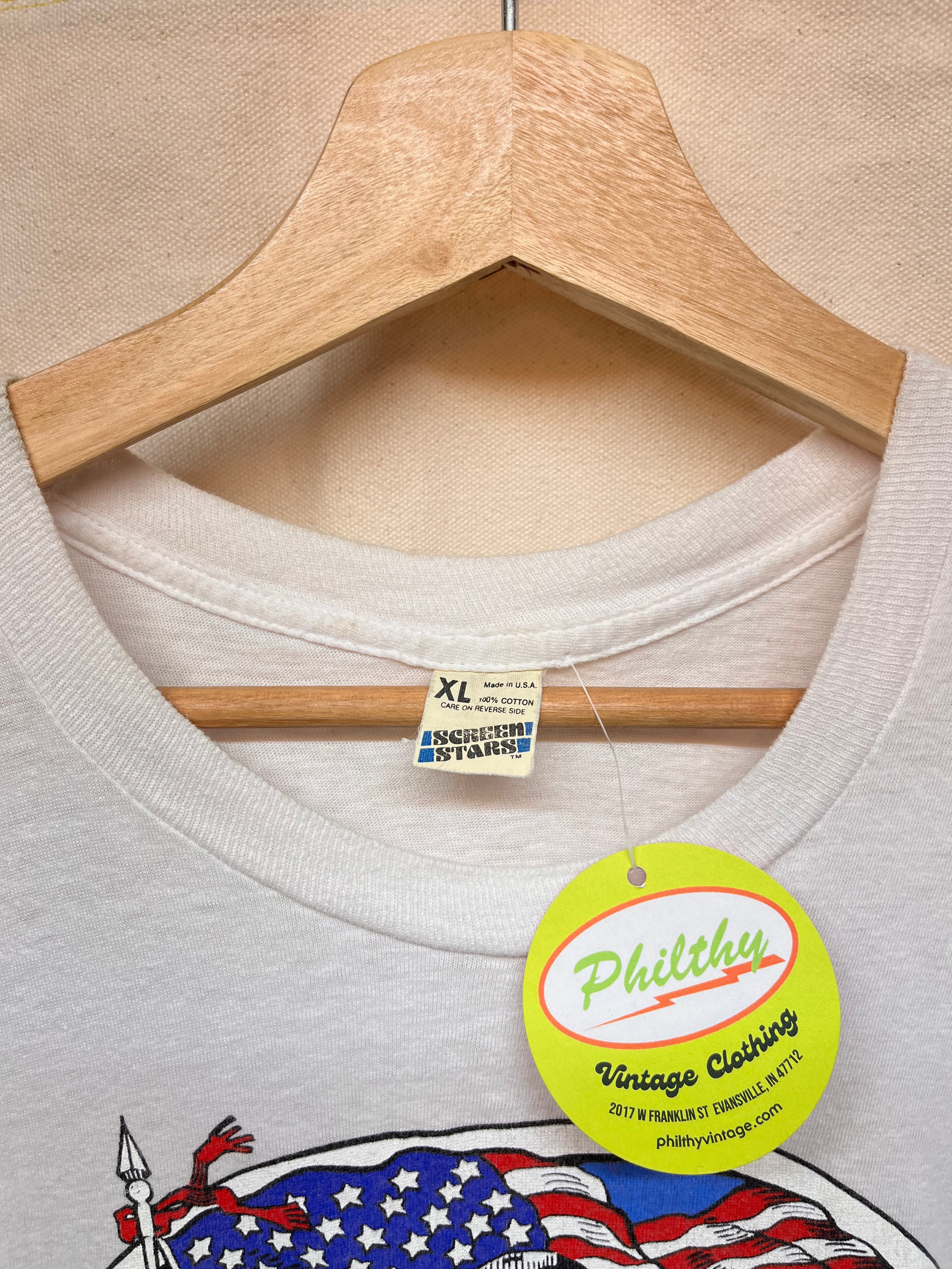 Vintage Grateful Dead Twenty Years So Far American Flag 1985 White Tank Top T-Shirt: XL