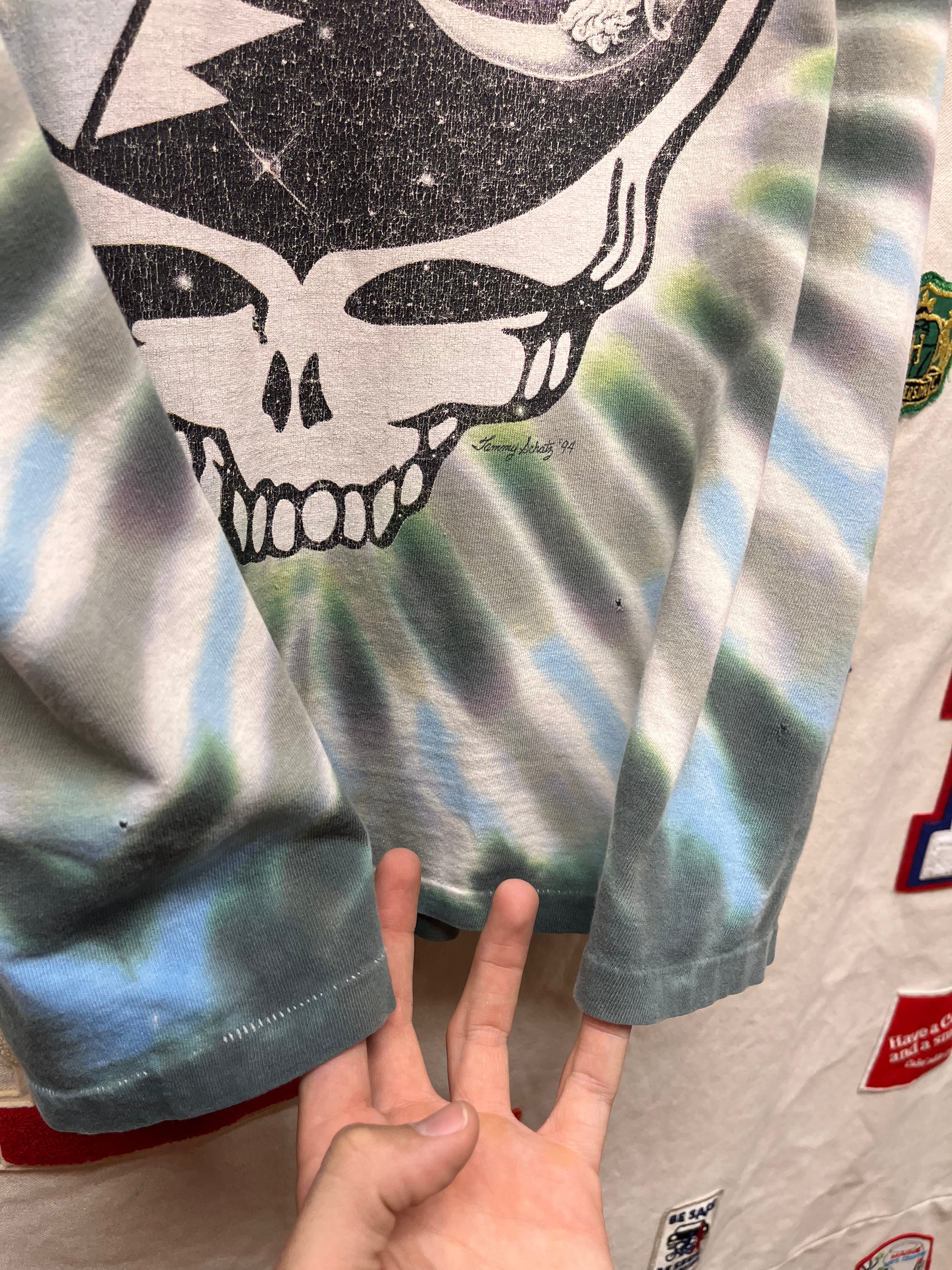 Vintage Grateful Dead Tie-Dye Moon Sun Skull 1994 Summer Tour T-Shirt: Large