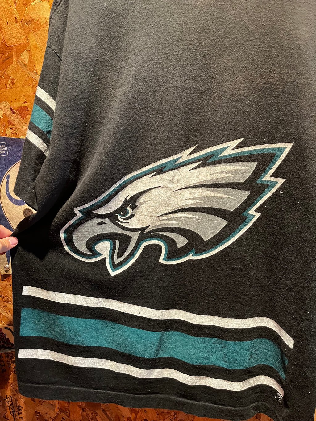 Vintage Philadelphia Eagles NFL Pro Player 1996 All Over Print Black T-Shirt: XXL