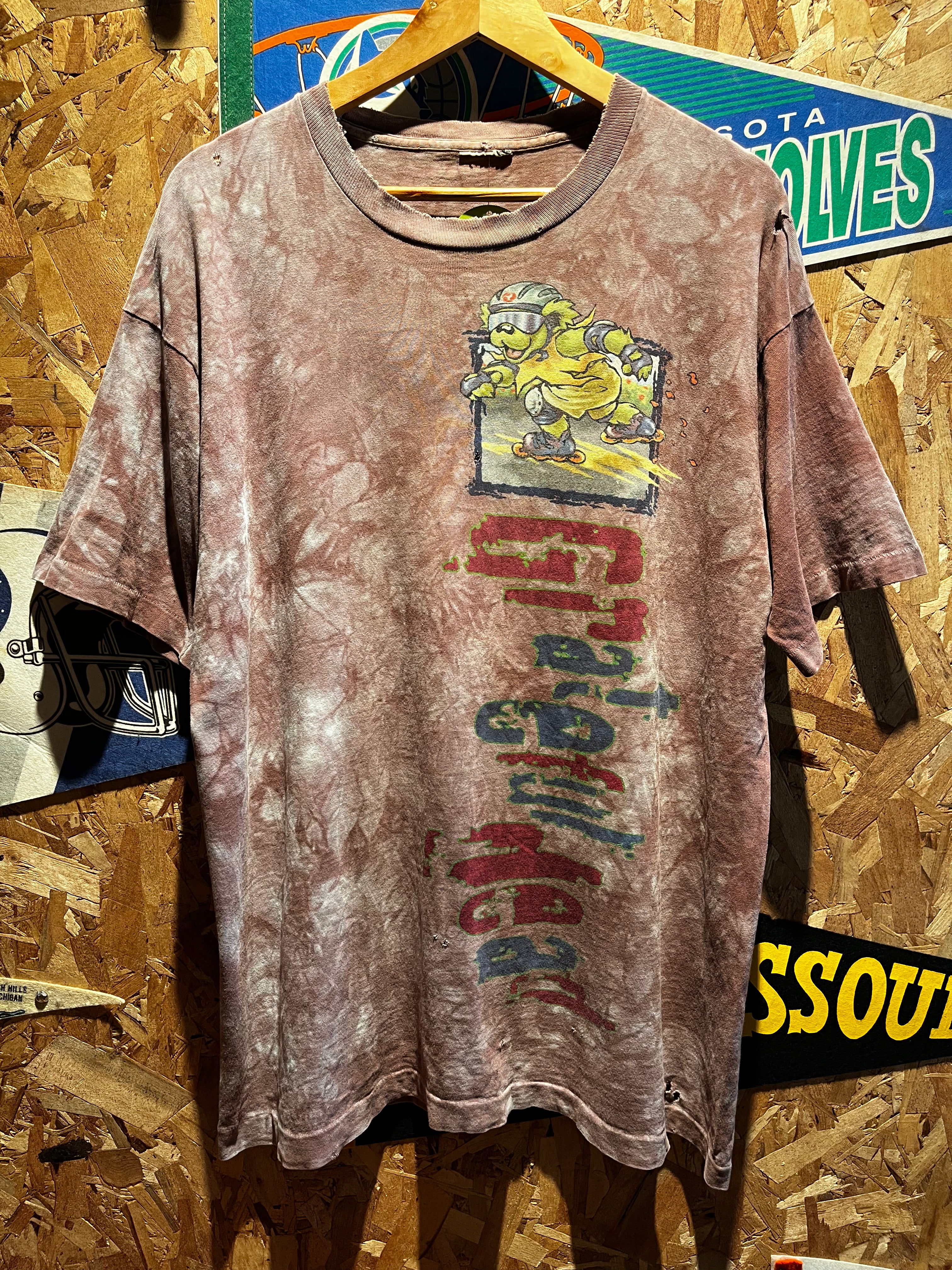 Vintage Grateful Dead Tie Dye Purple Roller Blade Liquid Blue T-Shirt: XL