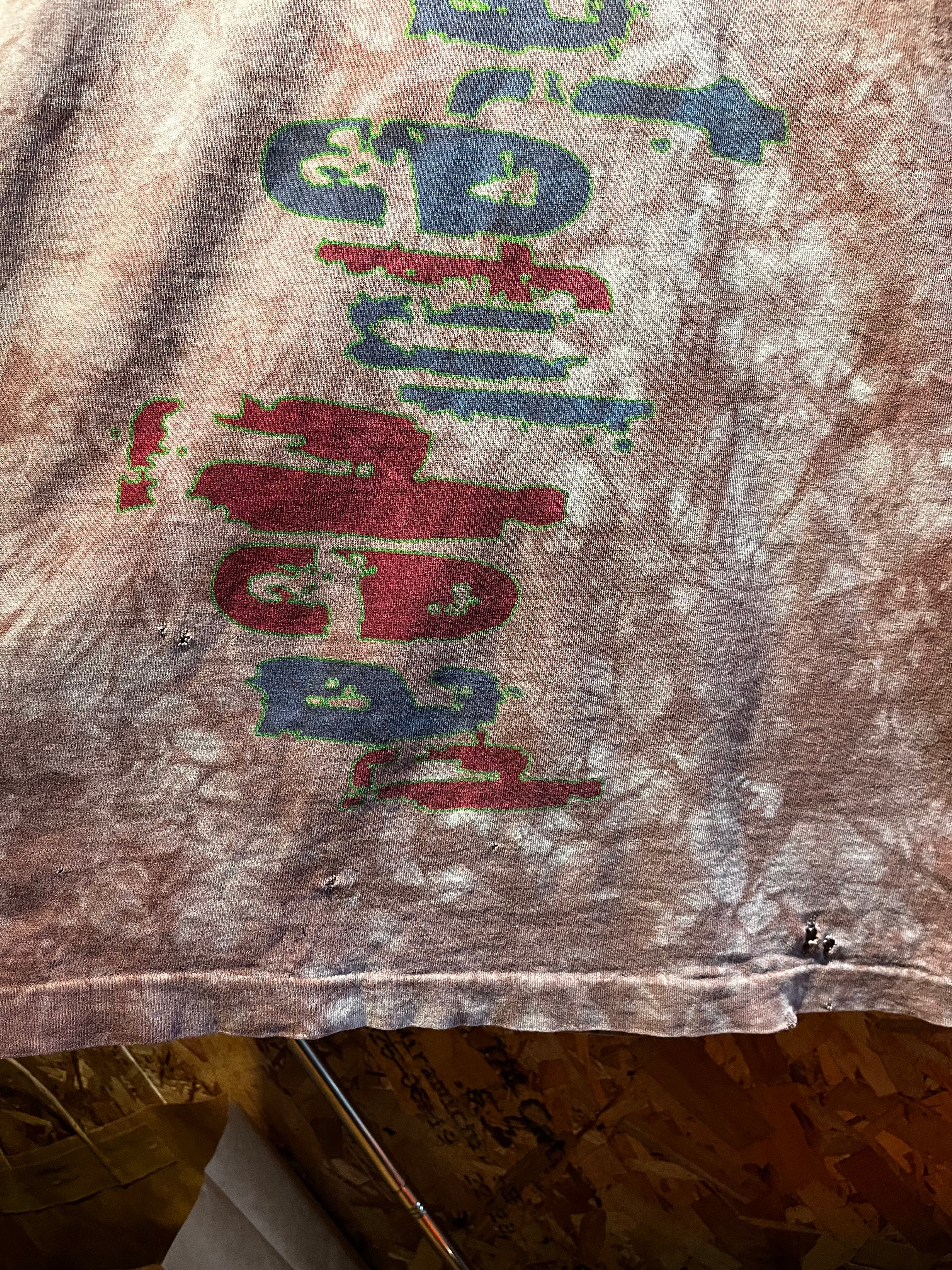 Vintage Grateful Dead Tie Dye Purple Roller Blade Liquid Blue T-Shirt: XL