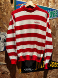 Vintage Indiana University Hoosiers 70's Logo 7 IU Candy Stripe Knit Sweater: Medium