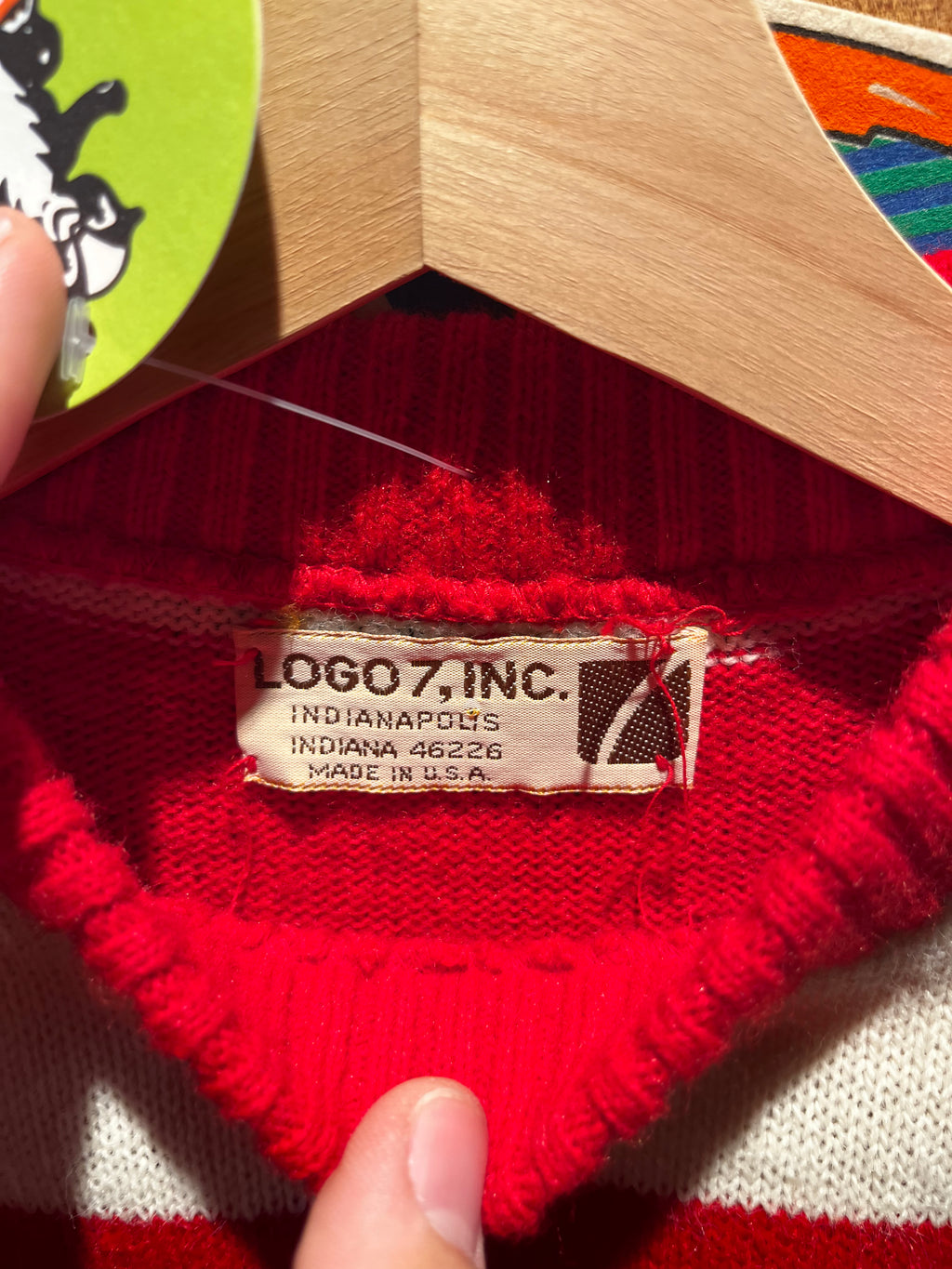 Vintage Indiana University Hoosiers 70's Logo 7 IU Candy Stripe Knit Sweater: Medium