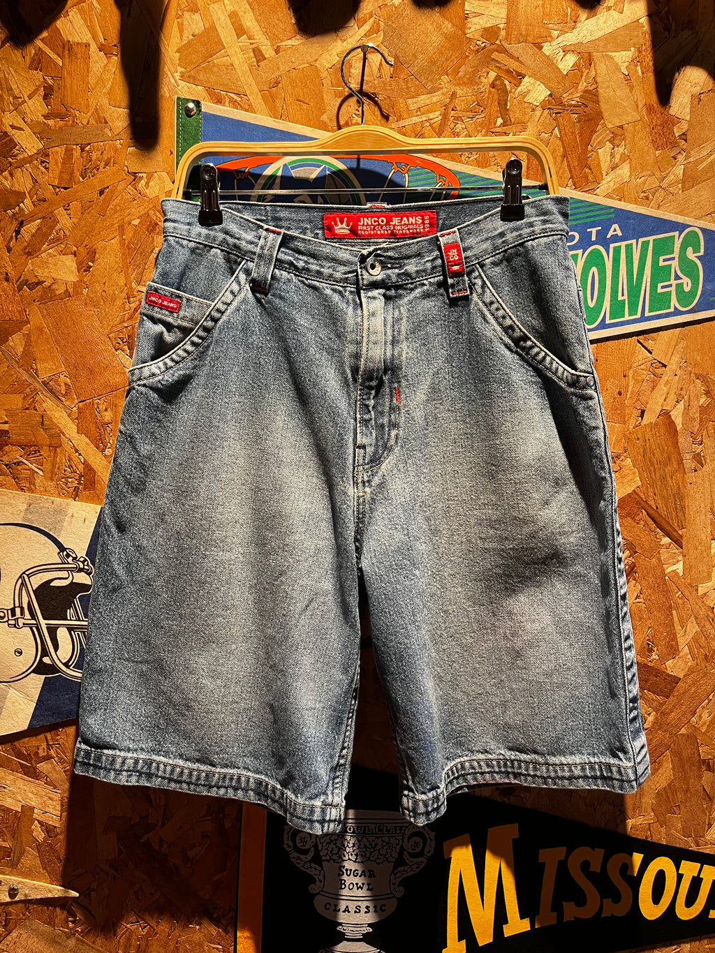 Vintage JNCO Jeans Denim Shorts BMX Dirt Bike Y2K Jorts: 32"