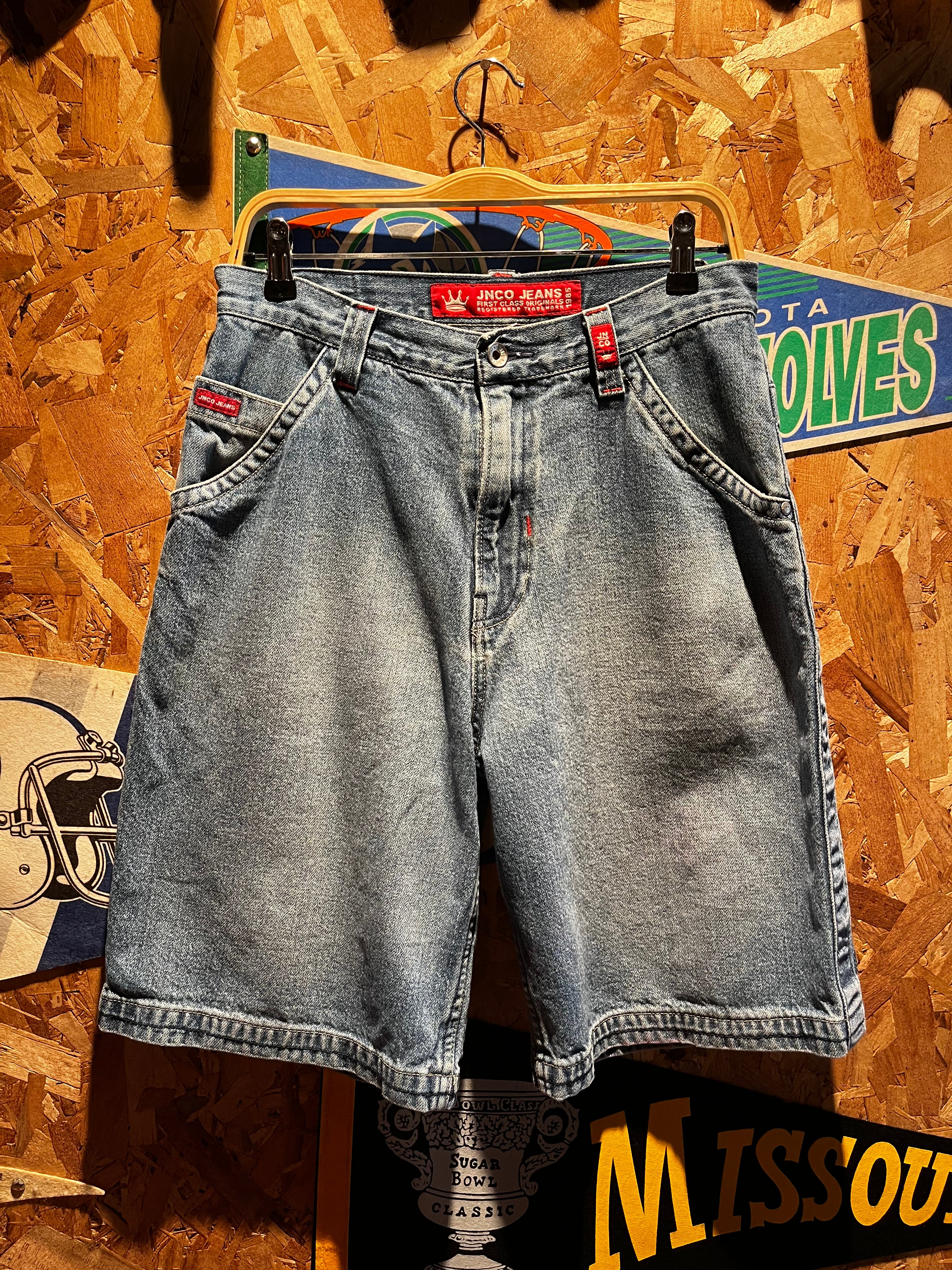 Vintage JNCO Jeans Denim Shorts BMX Dirt Bike Y2K Jorts: 32"