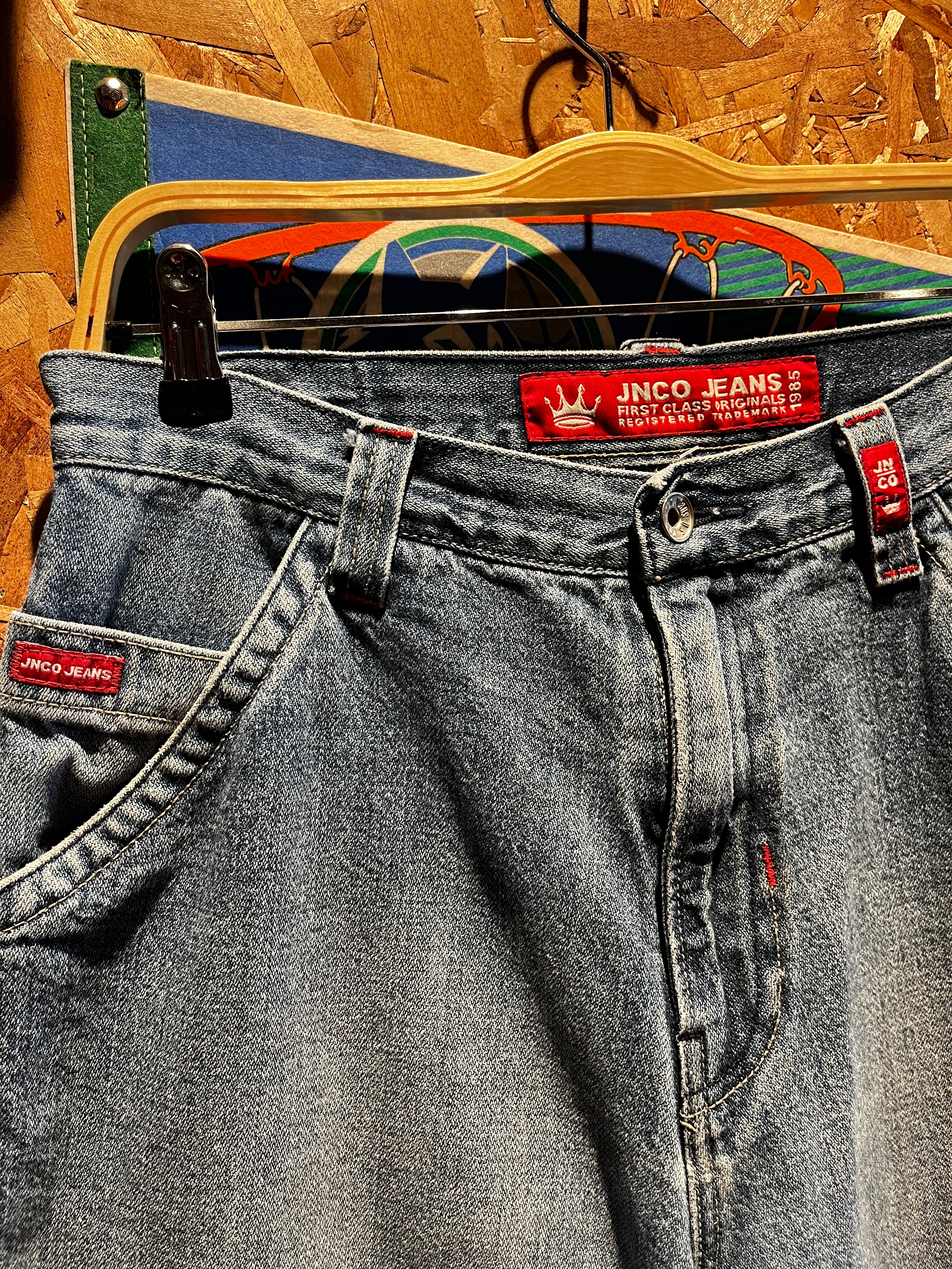 Vintage JNCO Jeans Denim Shorts BMX Dirt Bike Y2K Jorts: 32"