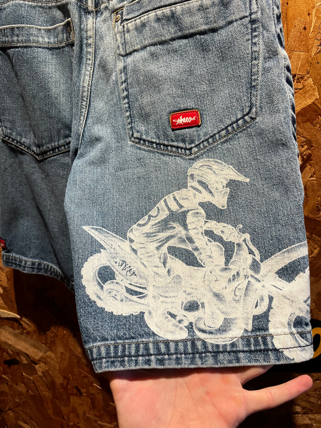 Vintage JNCO Jeans Denim Shorts BMX Dirt Bike Y2K Jorts: 32"