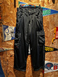 Vintage Kikwear Black Cargo Nylon Y2K Baggy Rave Pants: 33x32