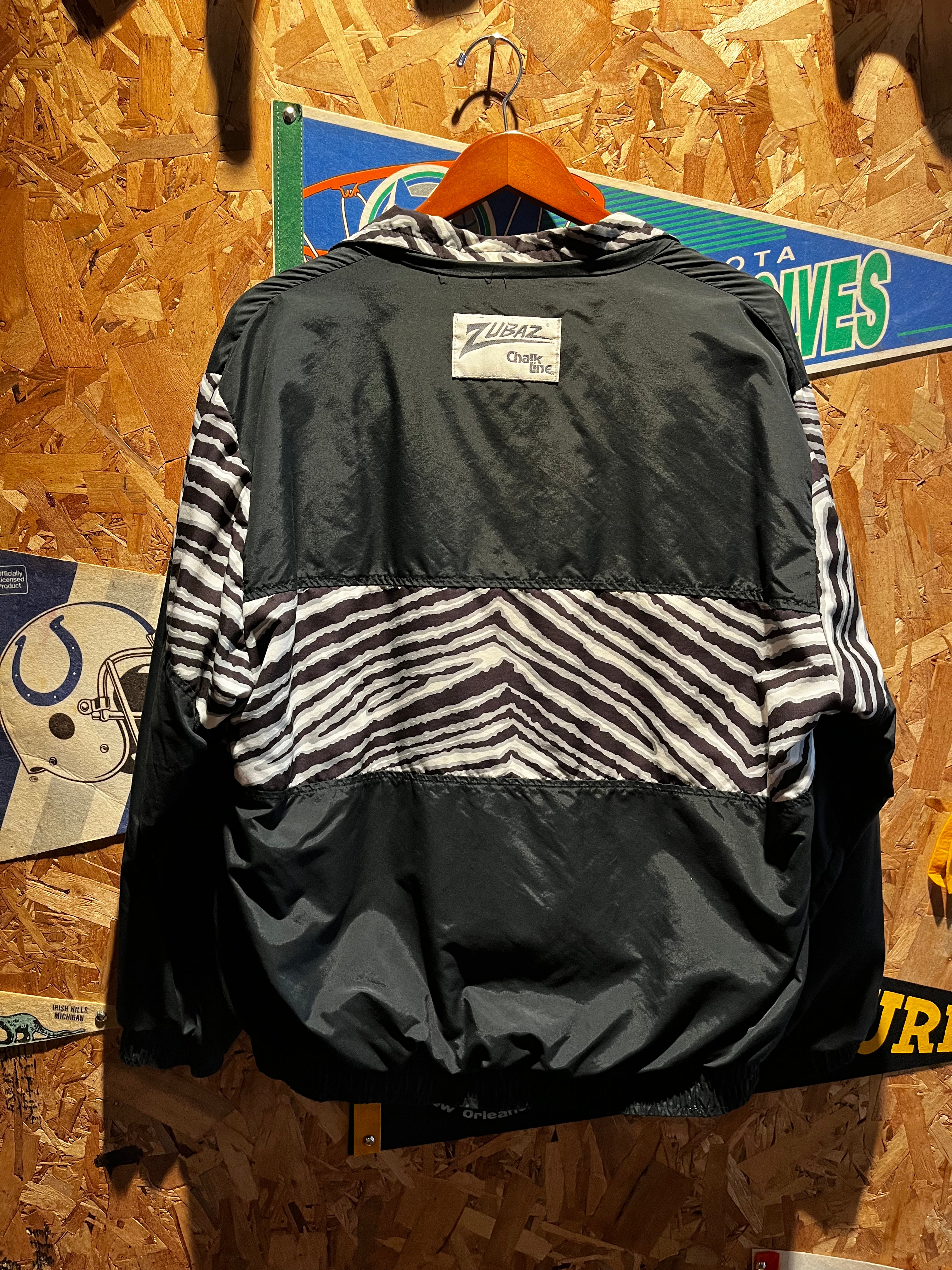 Vintage Zubaz Chalk Line Raiders NFL Jacket Pants Windbreaker Set 90's: Large