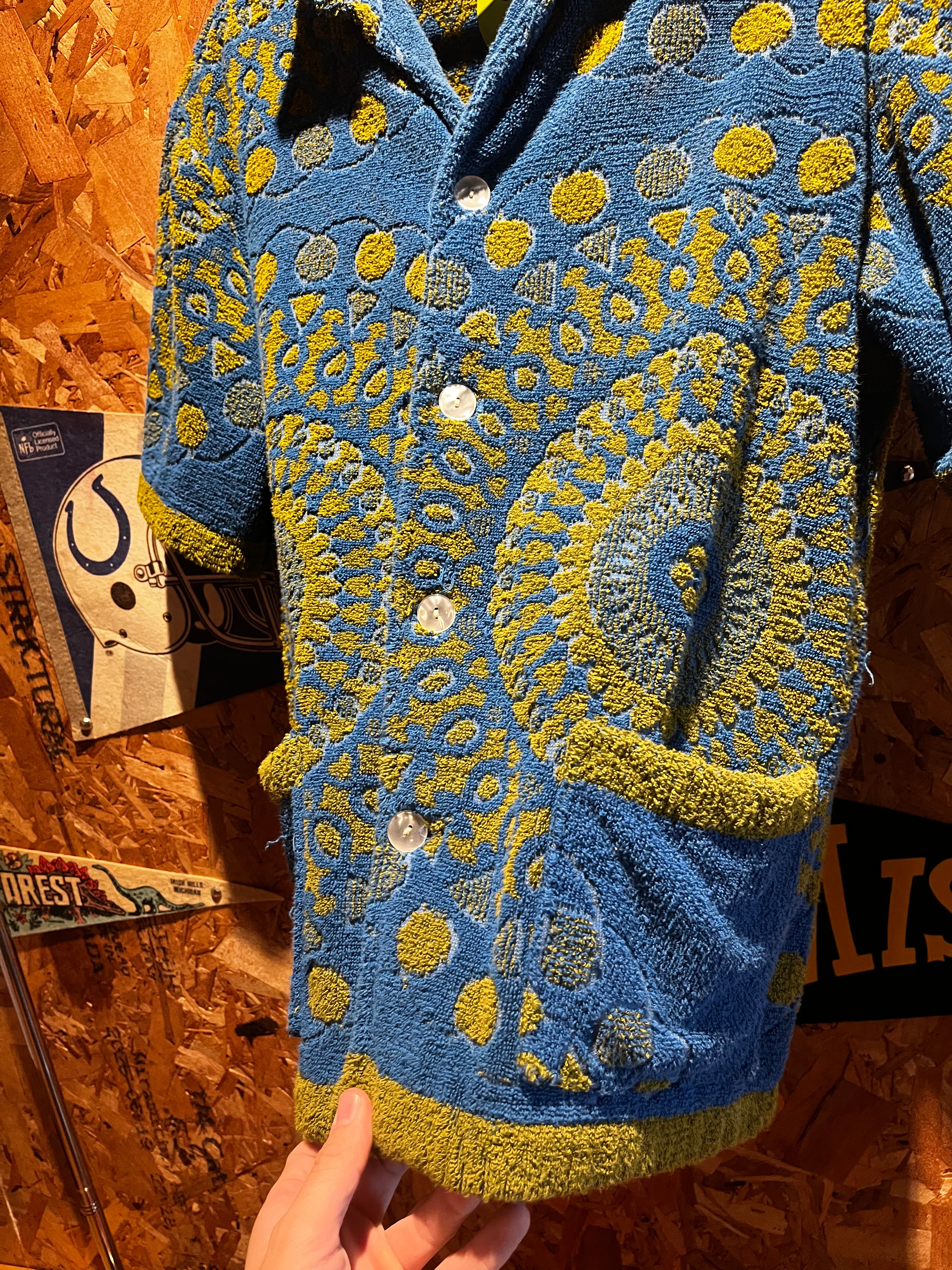 Vintage 1960's Cabana Beach Towel California Swimwear Co. Briar Shop Pool Shirt: Medium