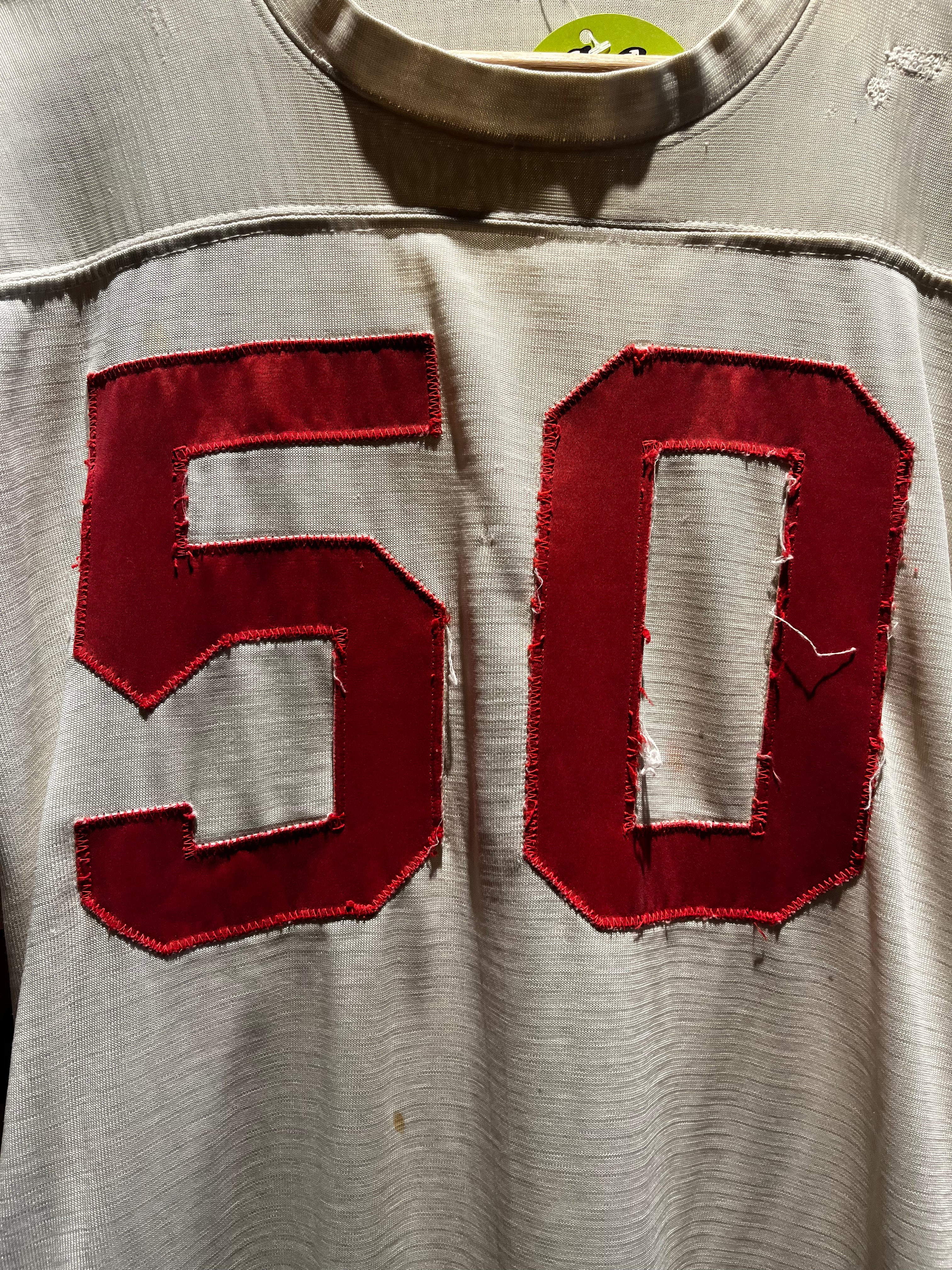True Vintage 50's 60's American Highschool Durene Football Jersey Red White 50: Large