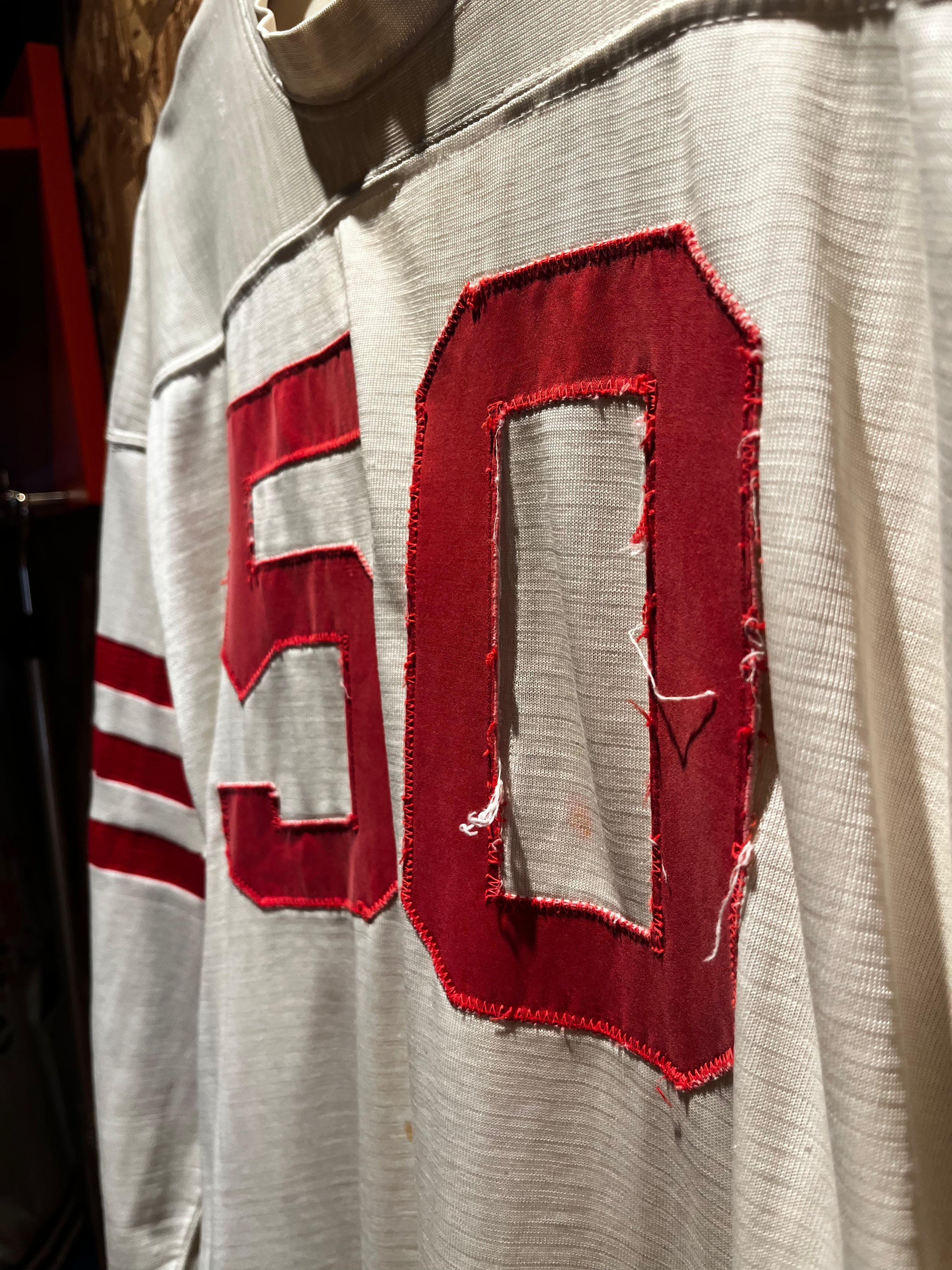True Vintage 50's 60's American Highschool Durene Football Jersey Red White 50: Large