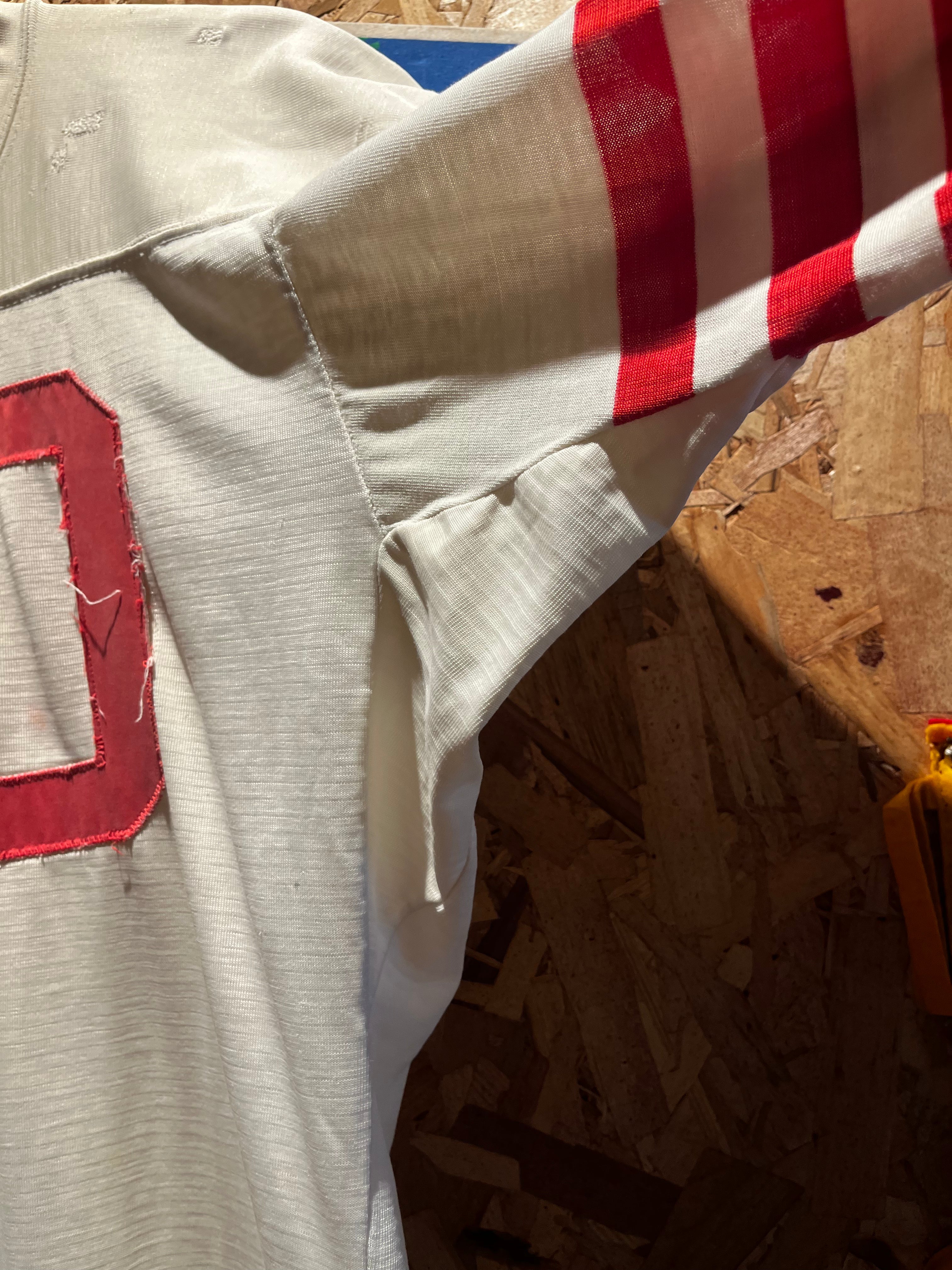 True Vintage 50's 60's American Highschool Durene Football Jersey Red White 50: Large