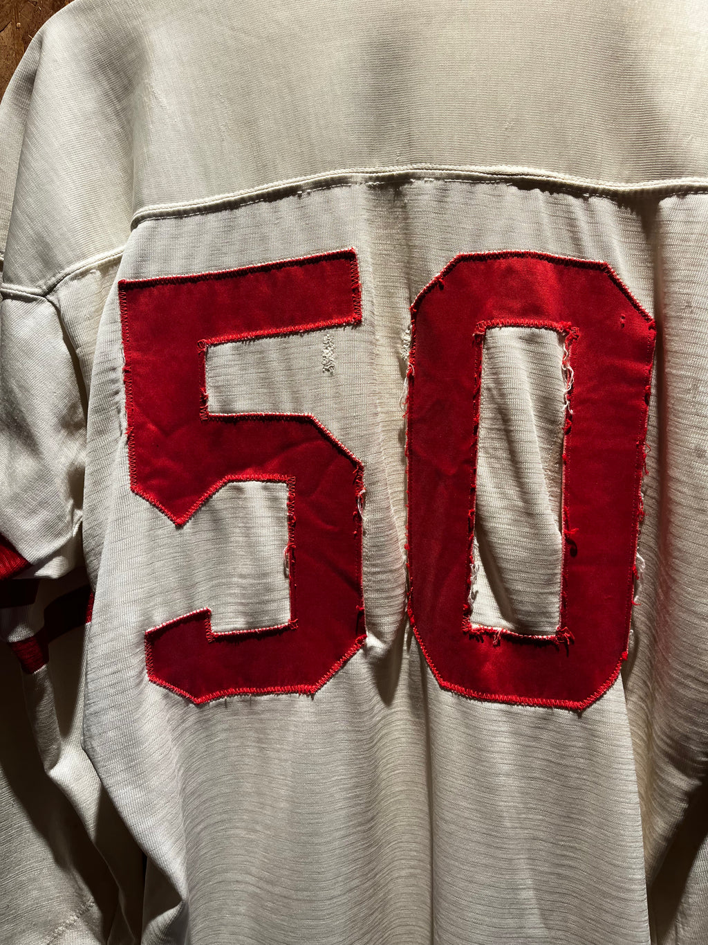 True Vintage 50's 60's American Highschool Durene Football Jersey Red White 50: Large