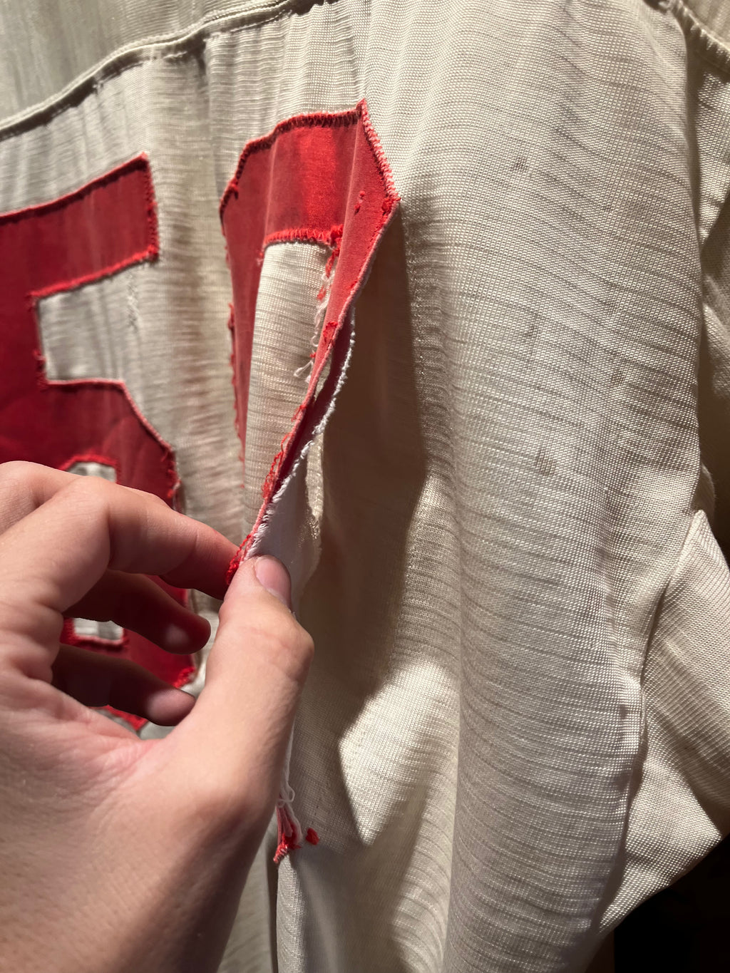 True Vintage 50's 60's American Highschool Durene Football Jersey Red White 50: Large