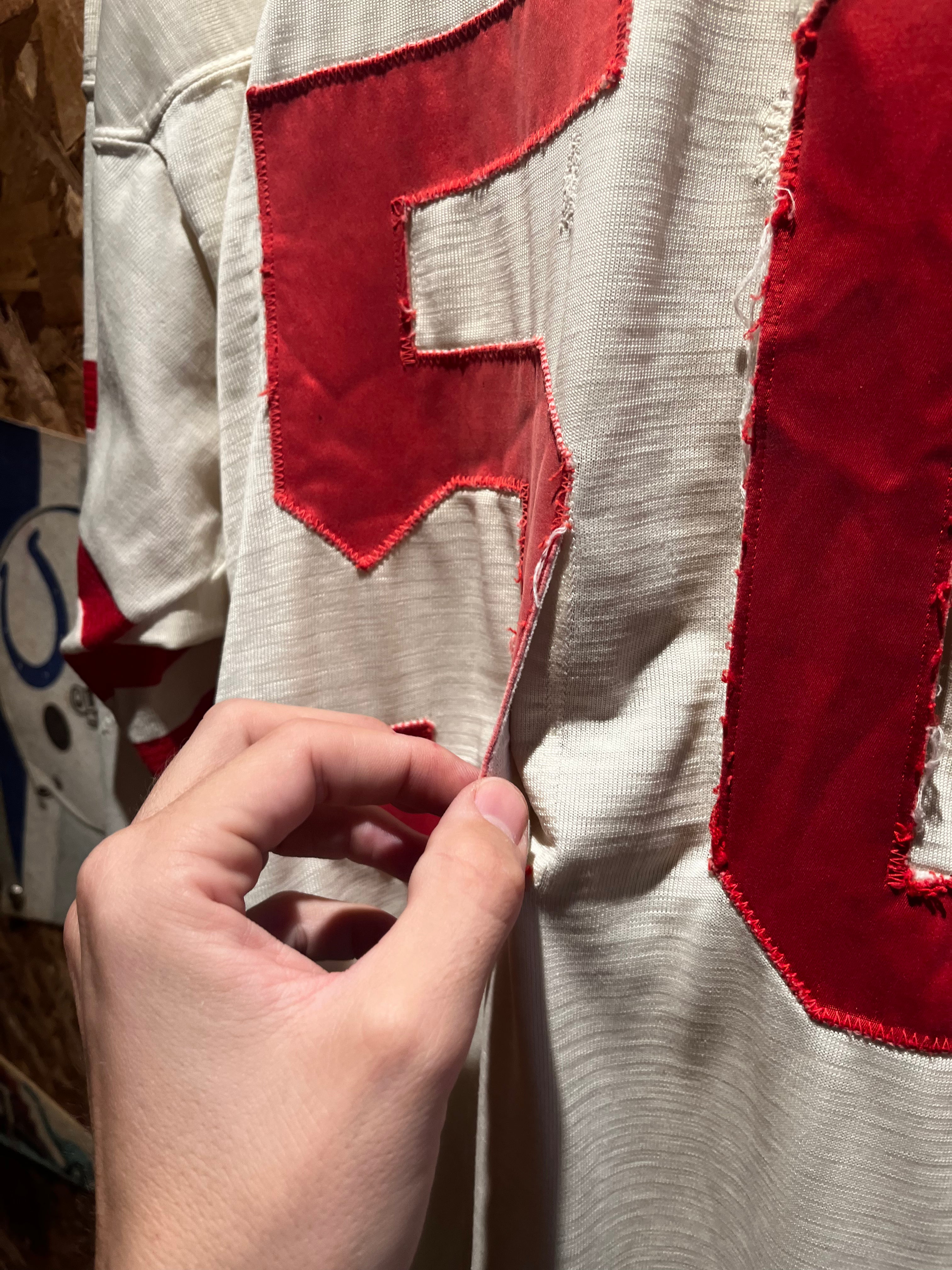 True Vintage 50's 60's American Highschool Durene Football Jersey Red White 50: Large