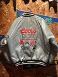 Vintage Coors Light The Silver Bullet Beer All Star Rock N Roll Band Embroidered 90's Satin Jacket: XL