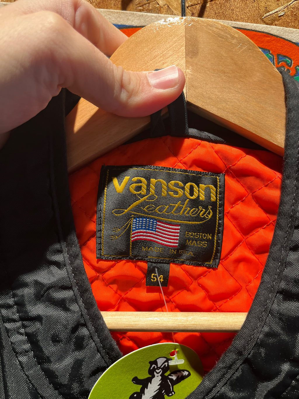 Vanson Leathers Streamliner Motorcycle Vest Black Orange : 54 XXL