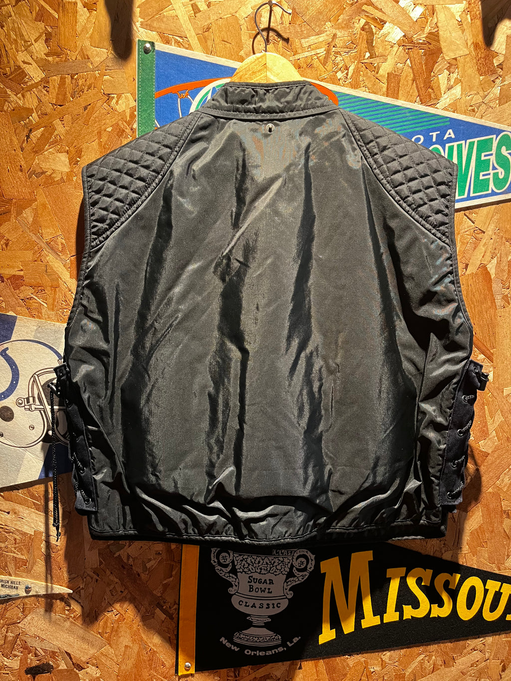 Vanson Leathers Streamliner Motorcycle Vest Black Orange : 54 XXL