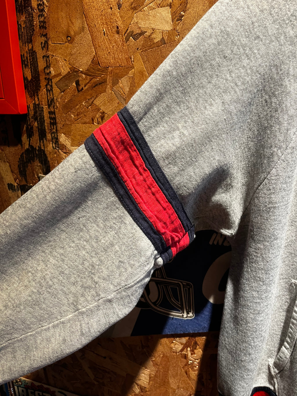 Vintage 70's Champion Blue Bar Purdue Pete University Stripe Grey Hoodie Sweatshirt: Medium