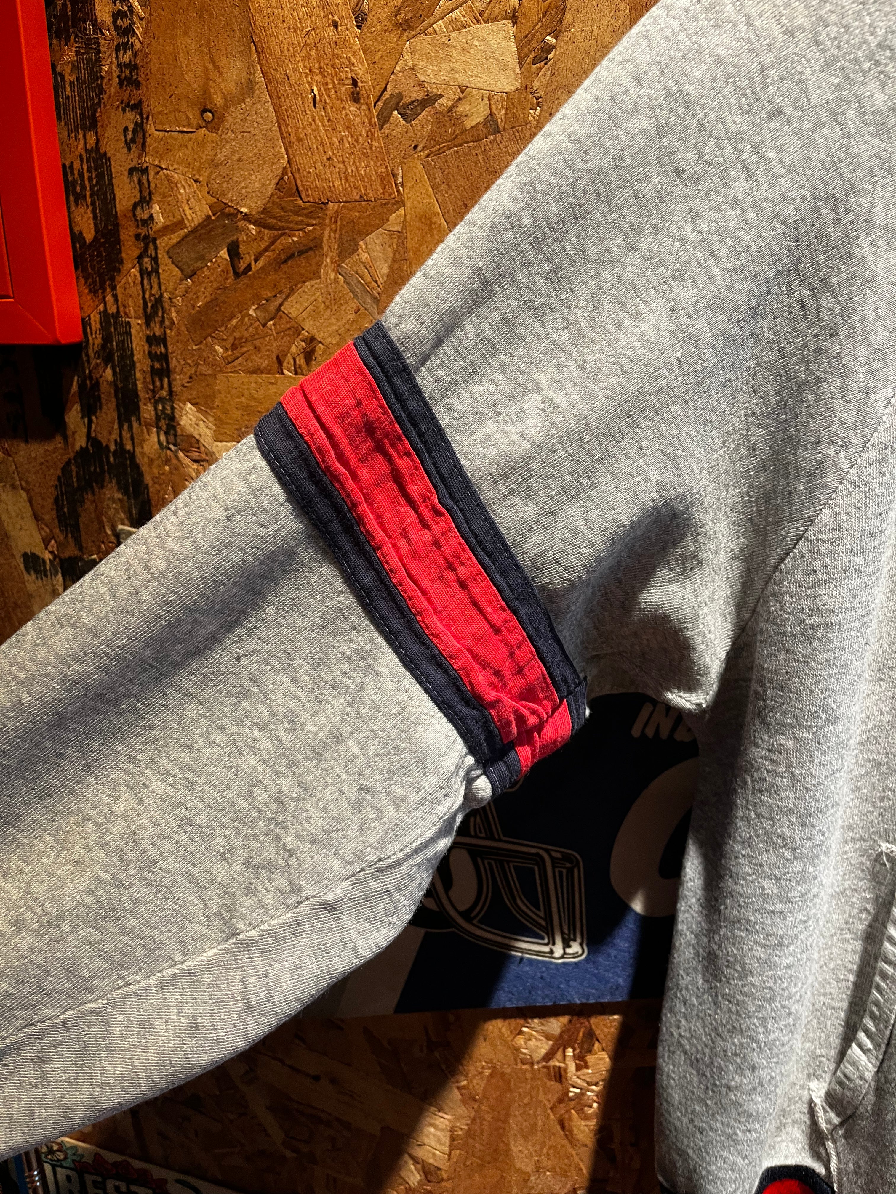 Vintage 70's Champion Blue Bar Purdue Pete University Stripe Grey Hoodie Sweatshirt: Medium