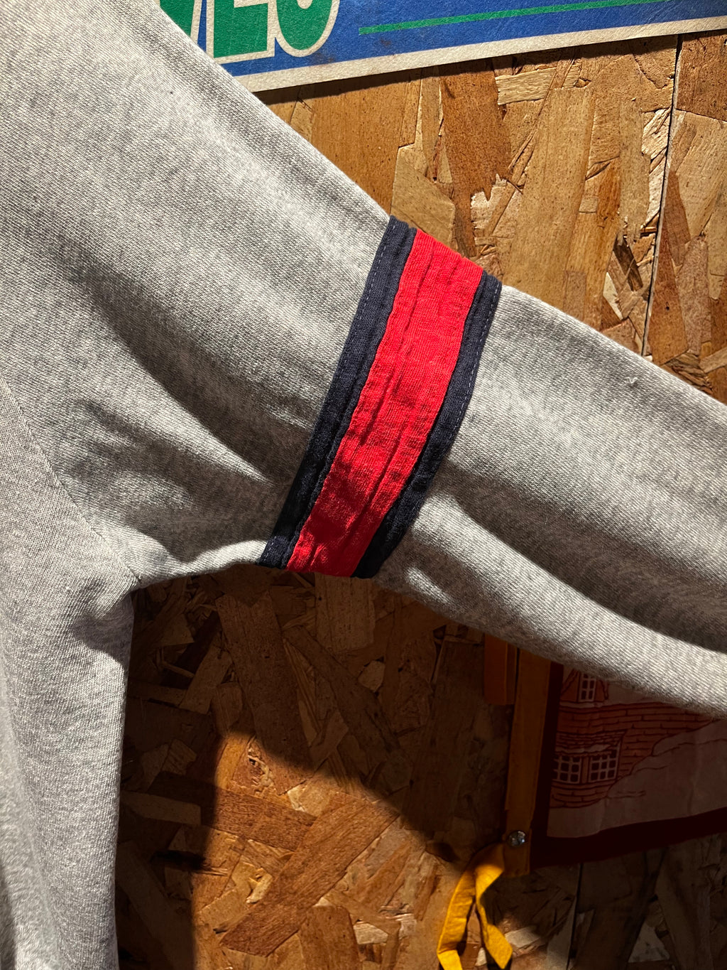 Vintage 70's Champion Blue Bar Purdue Pete University Stripe Grey Hoodie Sweatshirt: Medium