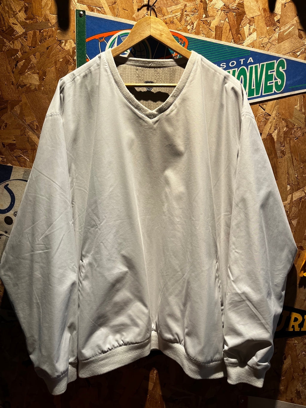 Vintage Nike Golf Reversible Windbreaker Pullover Tan Cream Y2K Tiger Woods Jacket: XXL