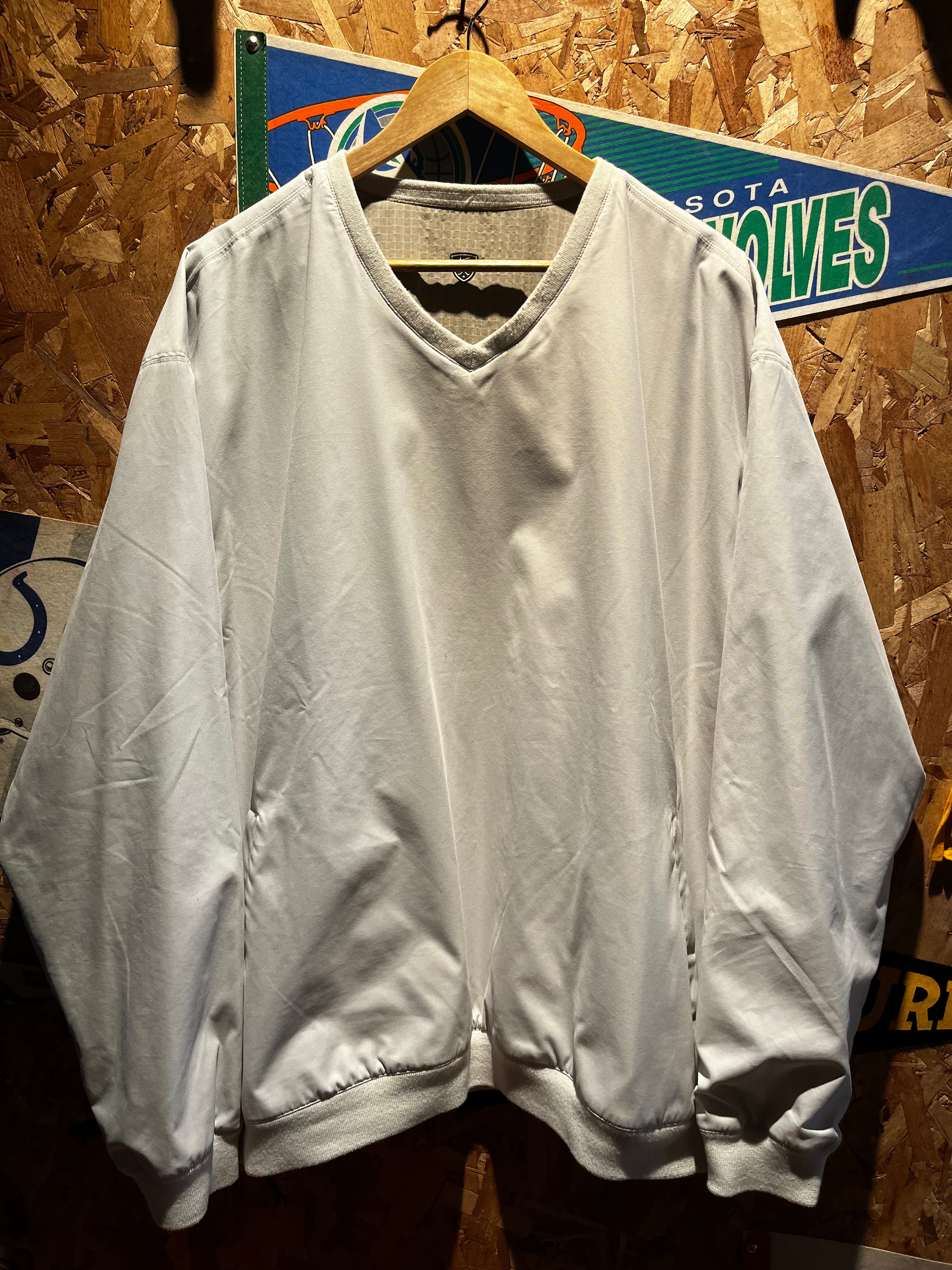 Vintage Nike Golf Reversible Windbreaker Pullover Tan Cream Y2K Tiger Woods Jacket: XXL