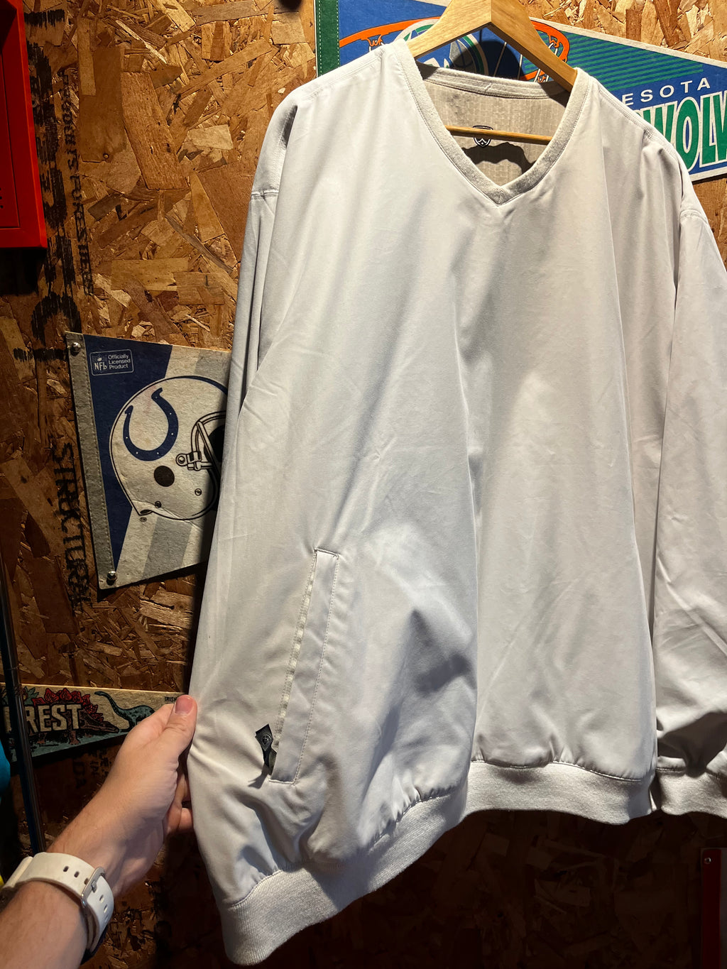Vintage Nike Golf Reversible Windbreaker Pullover Tan Cream Y2K Tiger Woods Jacket: XXL