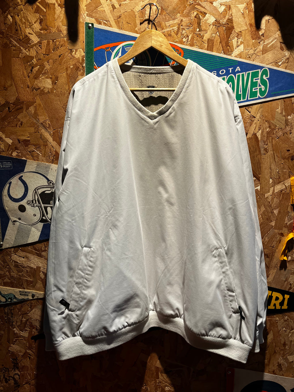Vintage Nike Golf Reversible Windbreaker Pullover Tan Cream Y2K Tiger Woods Jacket: XXL