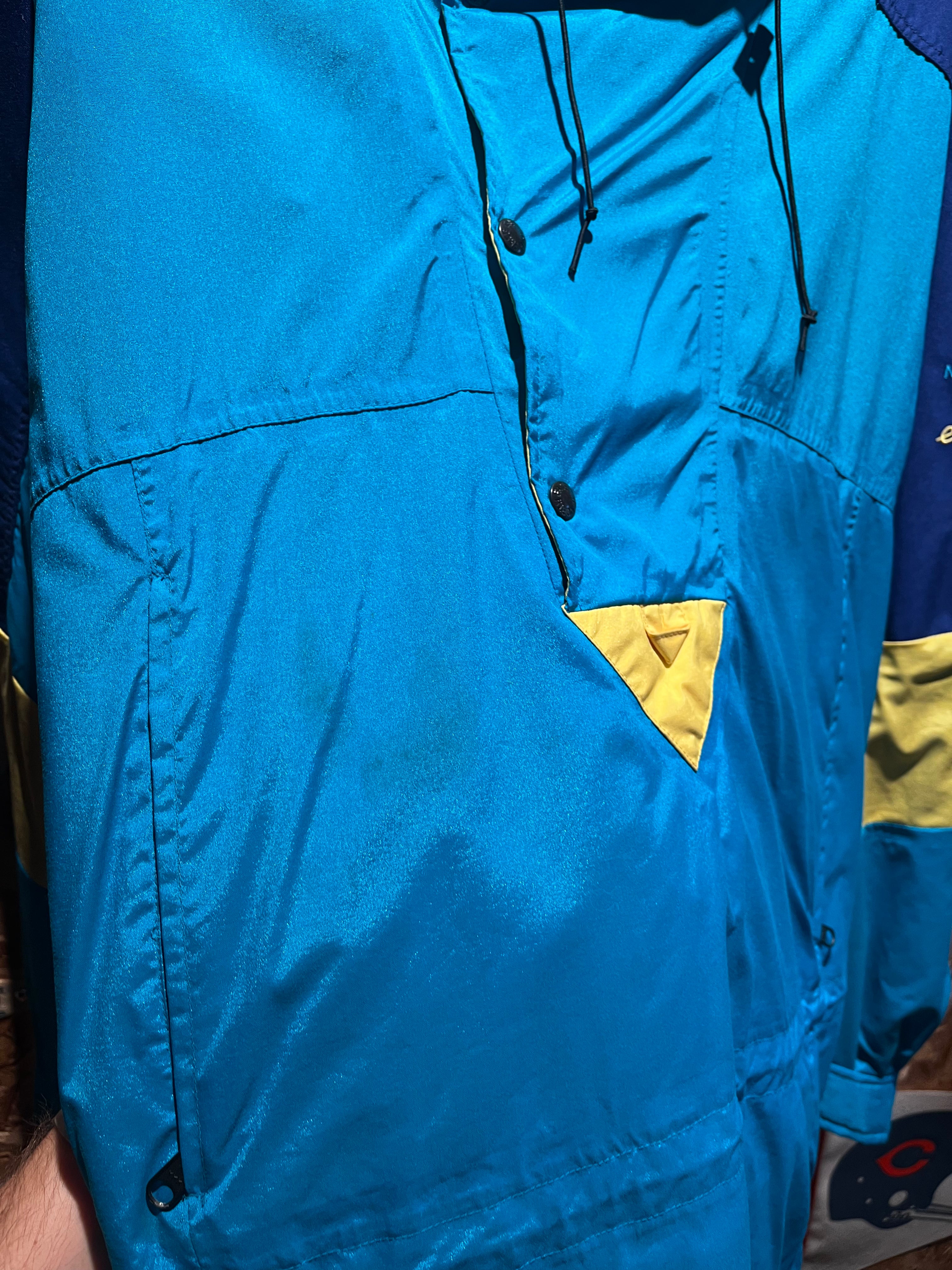 Vintage The North Face Extreme 80's Half Zip Pullover Blue Yellow Gore Tex Snow Jacket: Medium