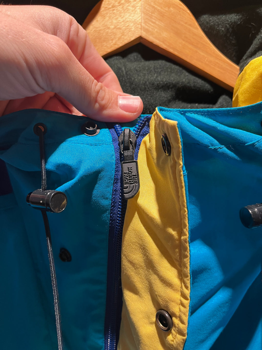 Vintage The North Face Extreme 80's Half Zip Pullover Blue Yellow Gore Tex Snow Jacket: Medium