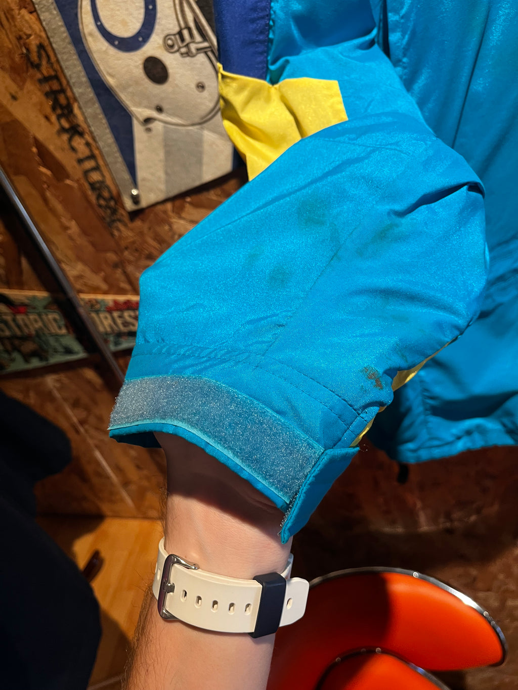 Vintage The North Face Extreme 80's Half Zip Pullover Blue Yellow Gore Tex Snow Jacket: Medium