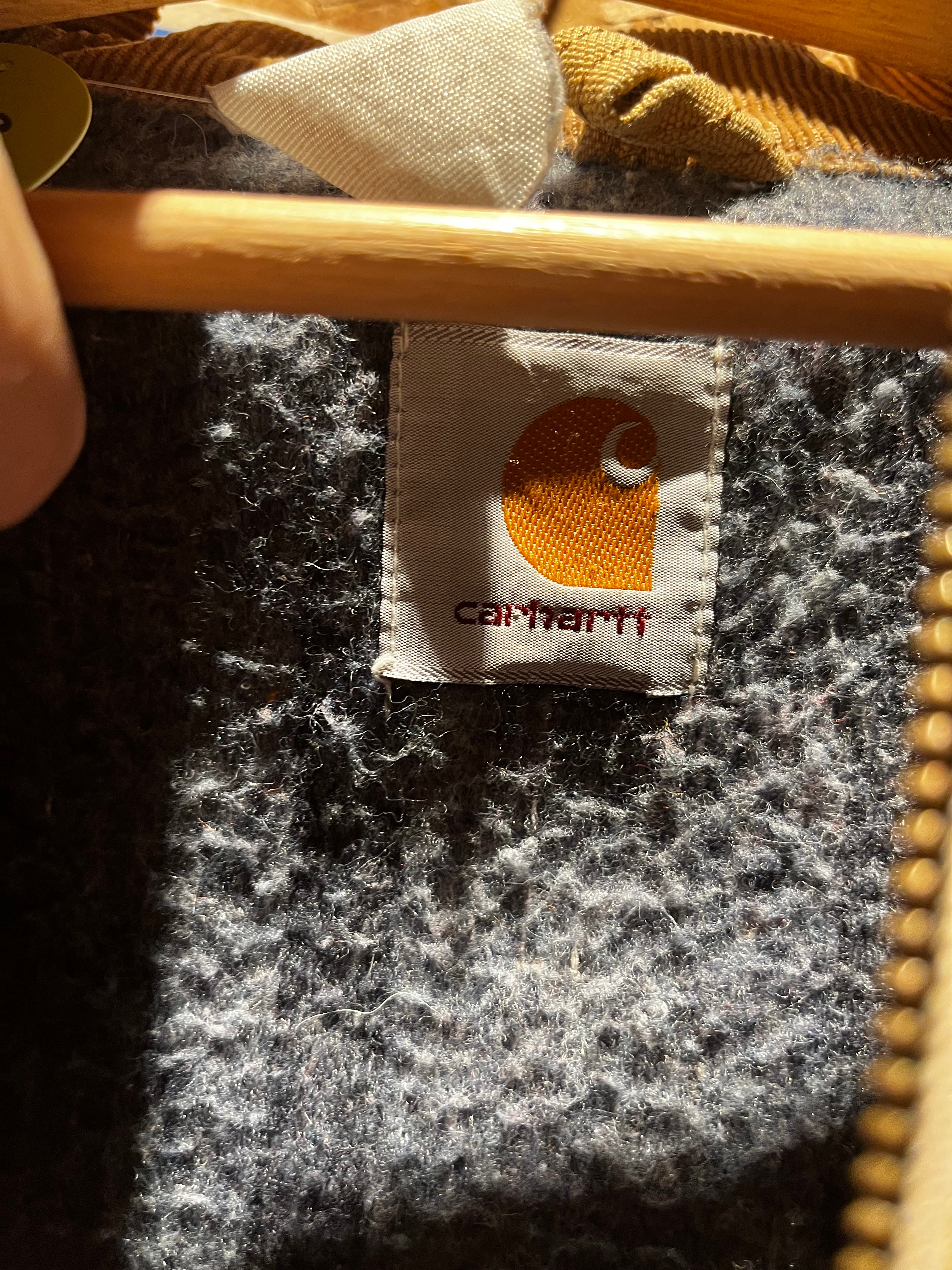 Vintage Carhartt Detroit Tan Faded Blanket Lined 90's Jacket: Large
