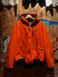 Vintage Carhartt Blaze Orange Hunting Zip-Up Hooded Jacket USA: Large