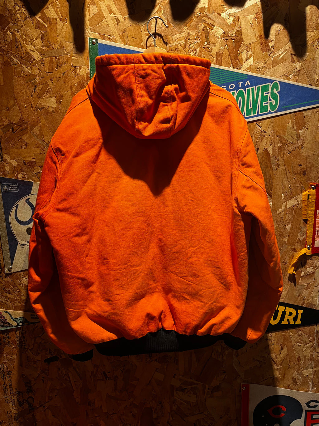 Vintage Carhartt Blaze Orange Hunting Zip-Up Hooded Jacket USA: Large