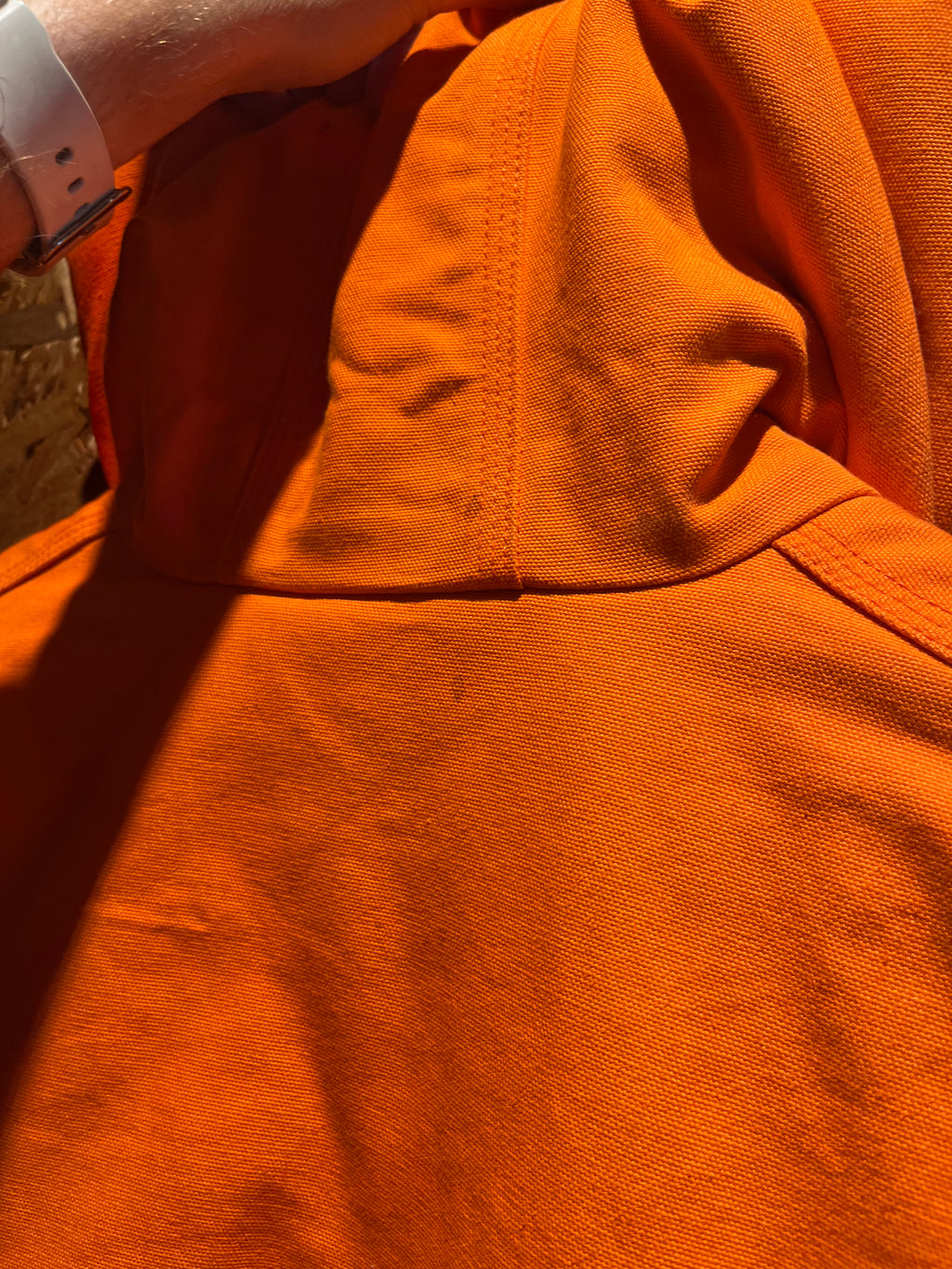 Vintage Carhartt Blaze Orange Hunting Zip-Up Hooded Jacket USA: Large