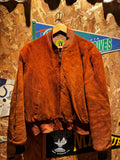 True Vintage 1960's JC Penney Brown Suede Bomber Jacket: Large