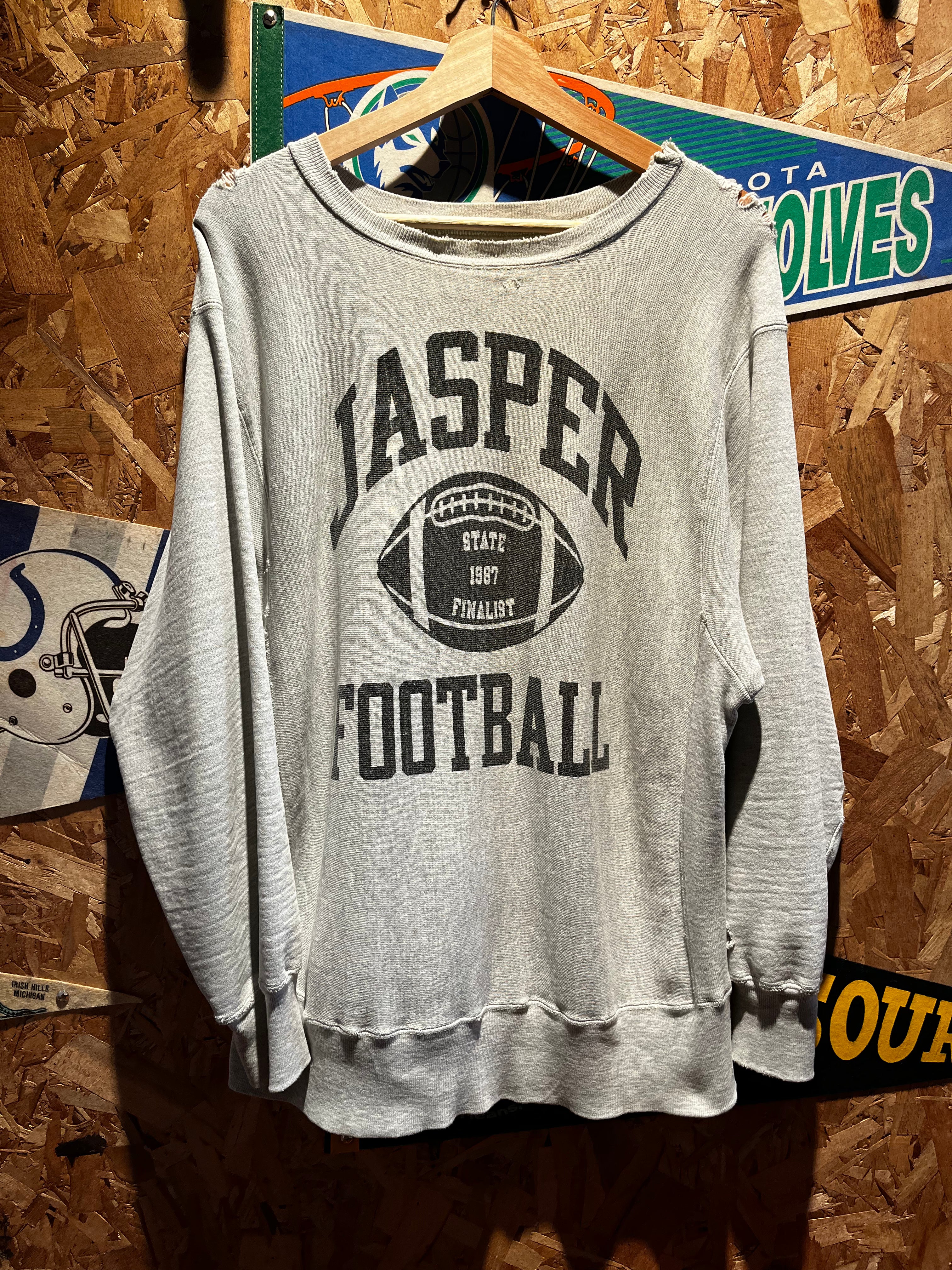 Vintage Jasper Indiana High School Football State Finalist 1987 Reverse Weave Sweatshirt: Large